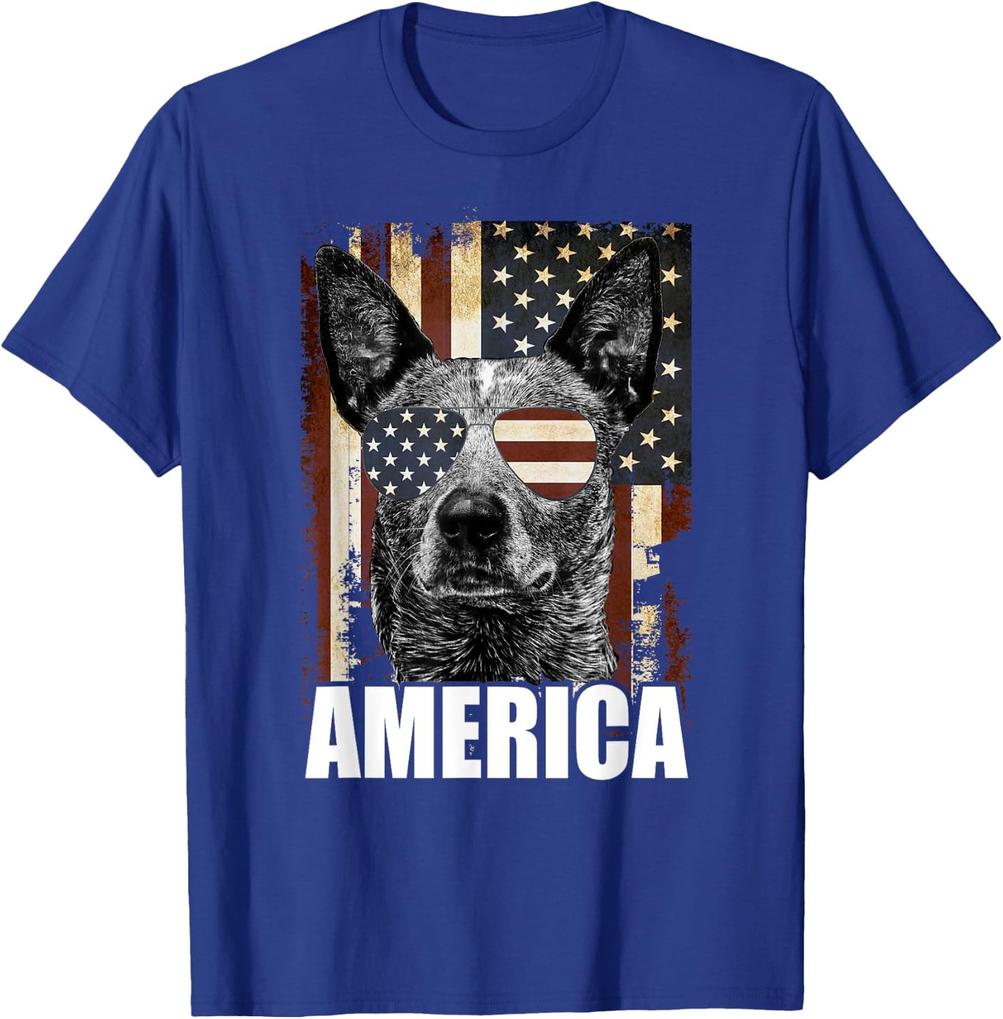 4th Of July Australian Cattle Dog Lover Patriotic Merica Women Men T-Shirt - T-Shirt | Royal
