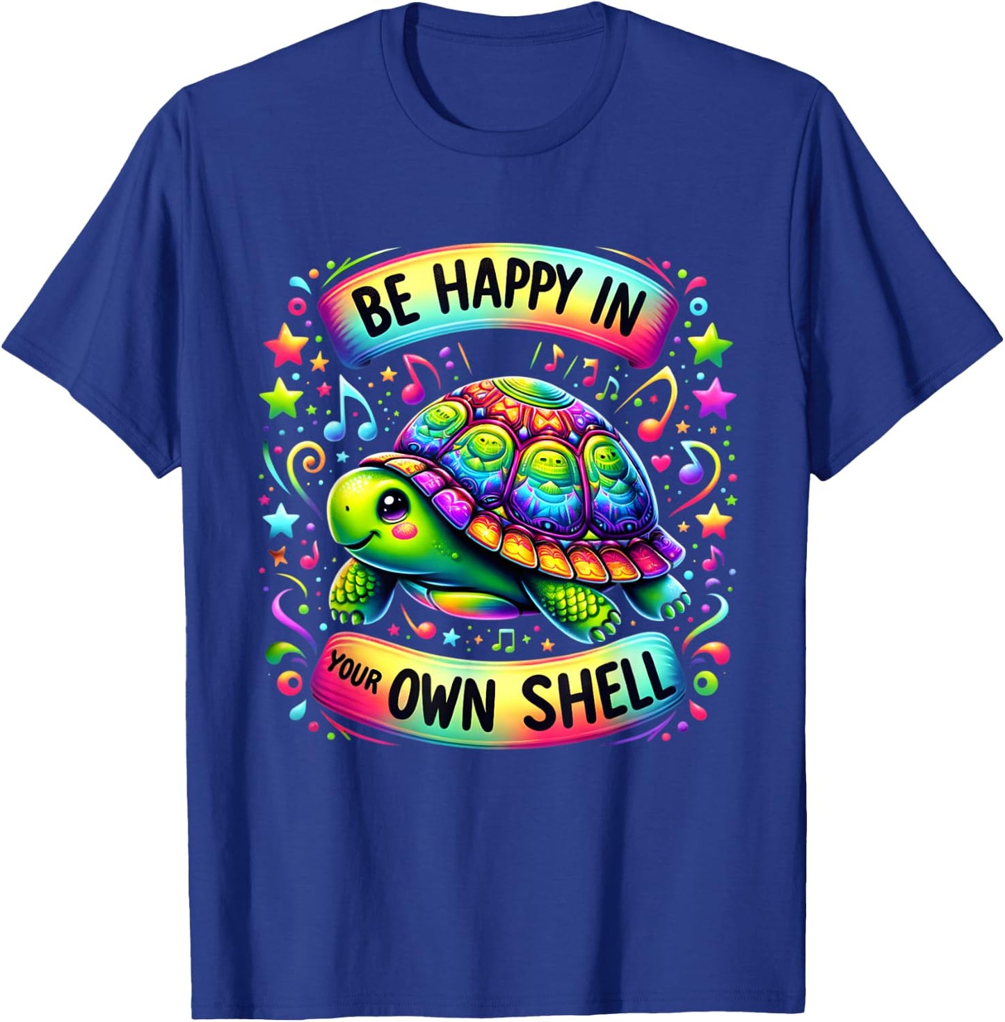 Be Happy In Your Own Shell Autism Awareness funny turtle T-Shirt - T-Shirt | Royal