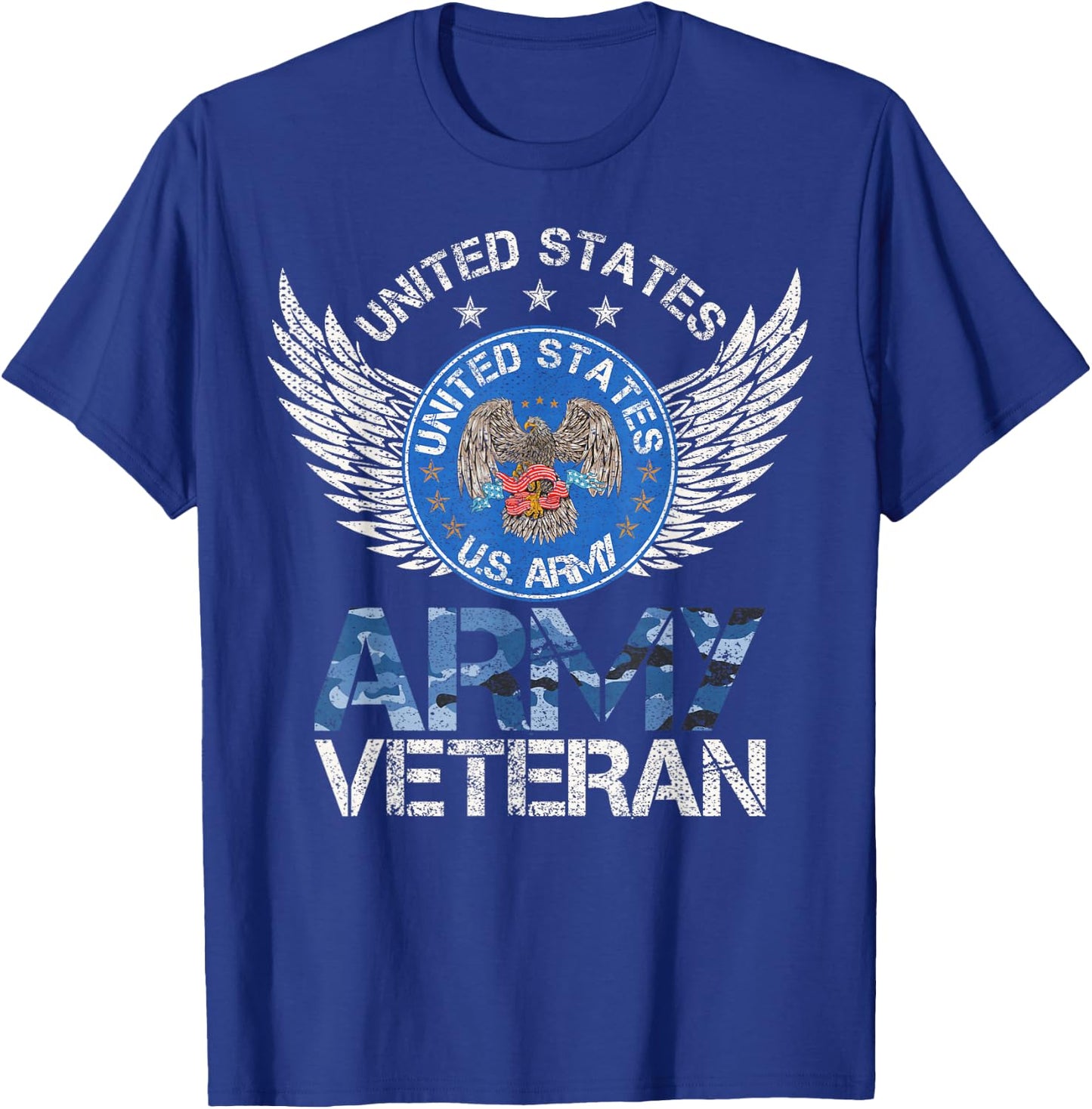Vintage United States Army Veteran Gift U.S Military Veteran T-Shirt - T-Shirt | Royal