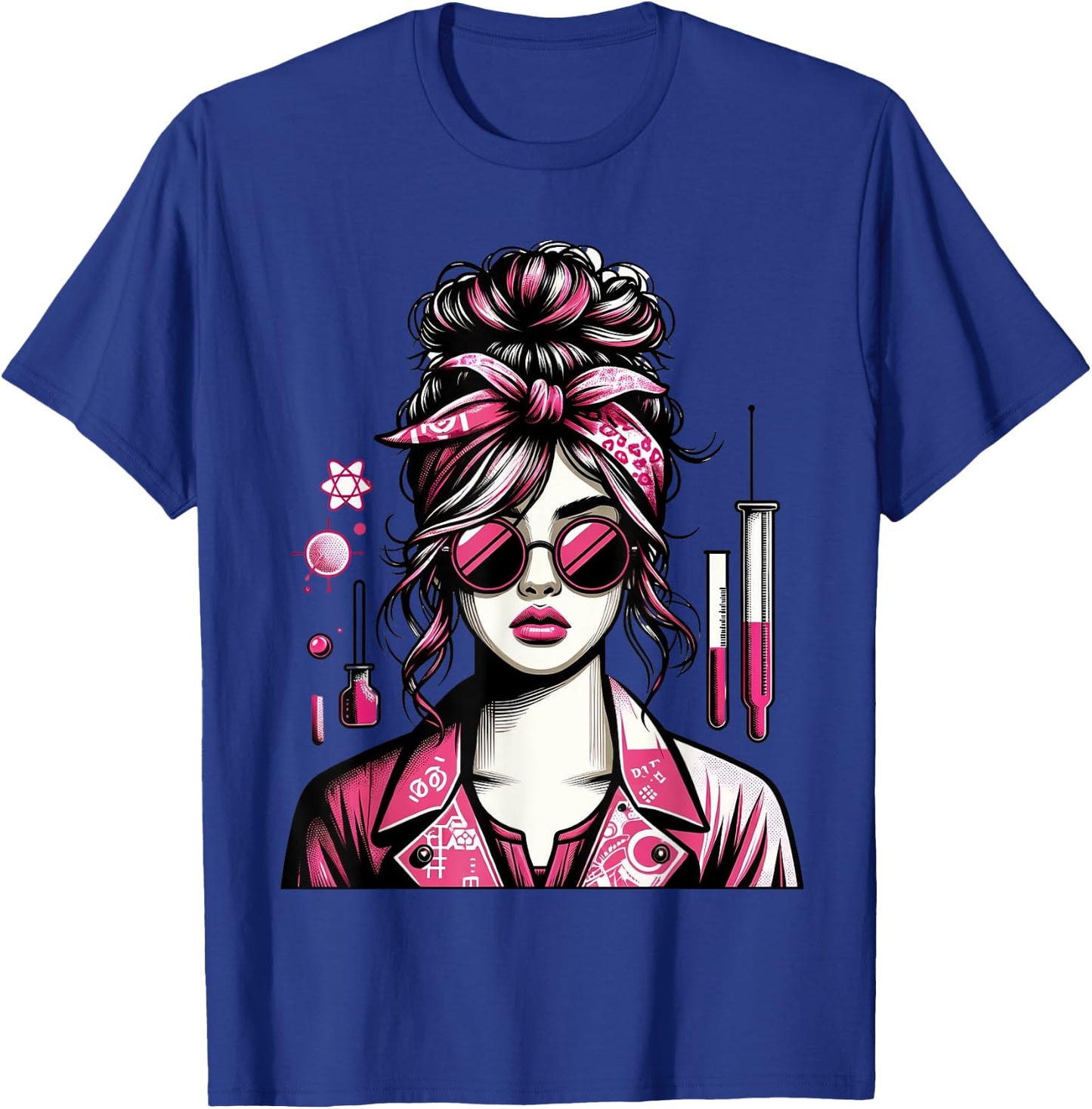 Retro Lab Week 2024 Phlebotomy Pink Women Girl Lab Week 2024 T-Shirt - T-Shirt | Royal