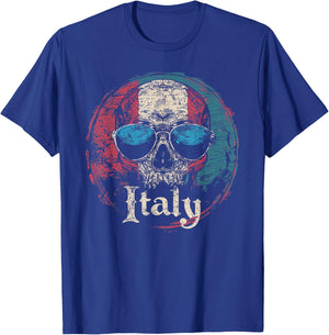 Italian Italy Flag - Skull Skeleton Vintage Country Family T-Shirt - T-Shirt | Royal