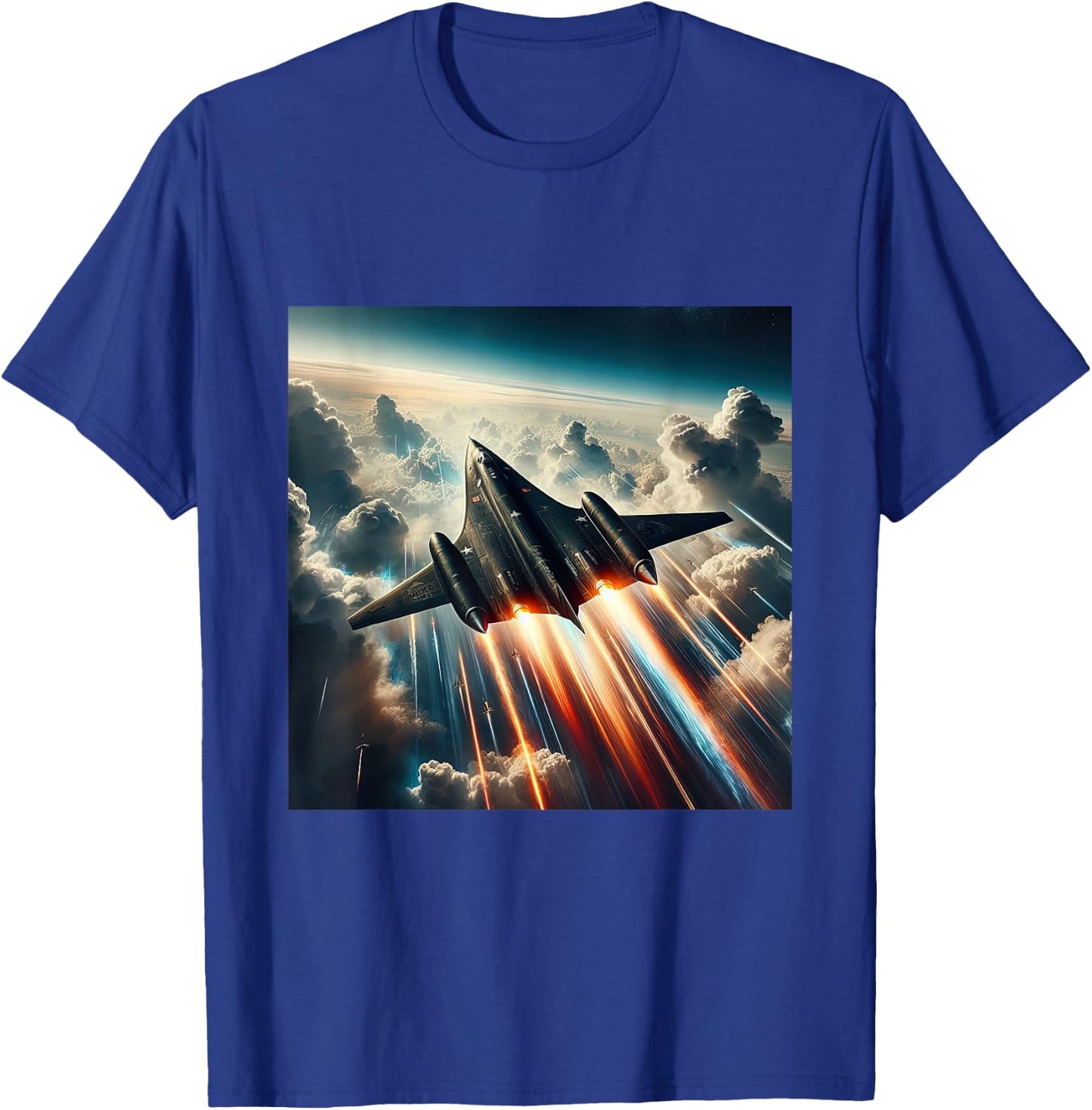SR 71 Blackbird Fighter Jet Military Aircraft T-Shirt - T-Shirt | Royal