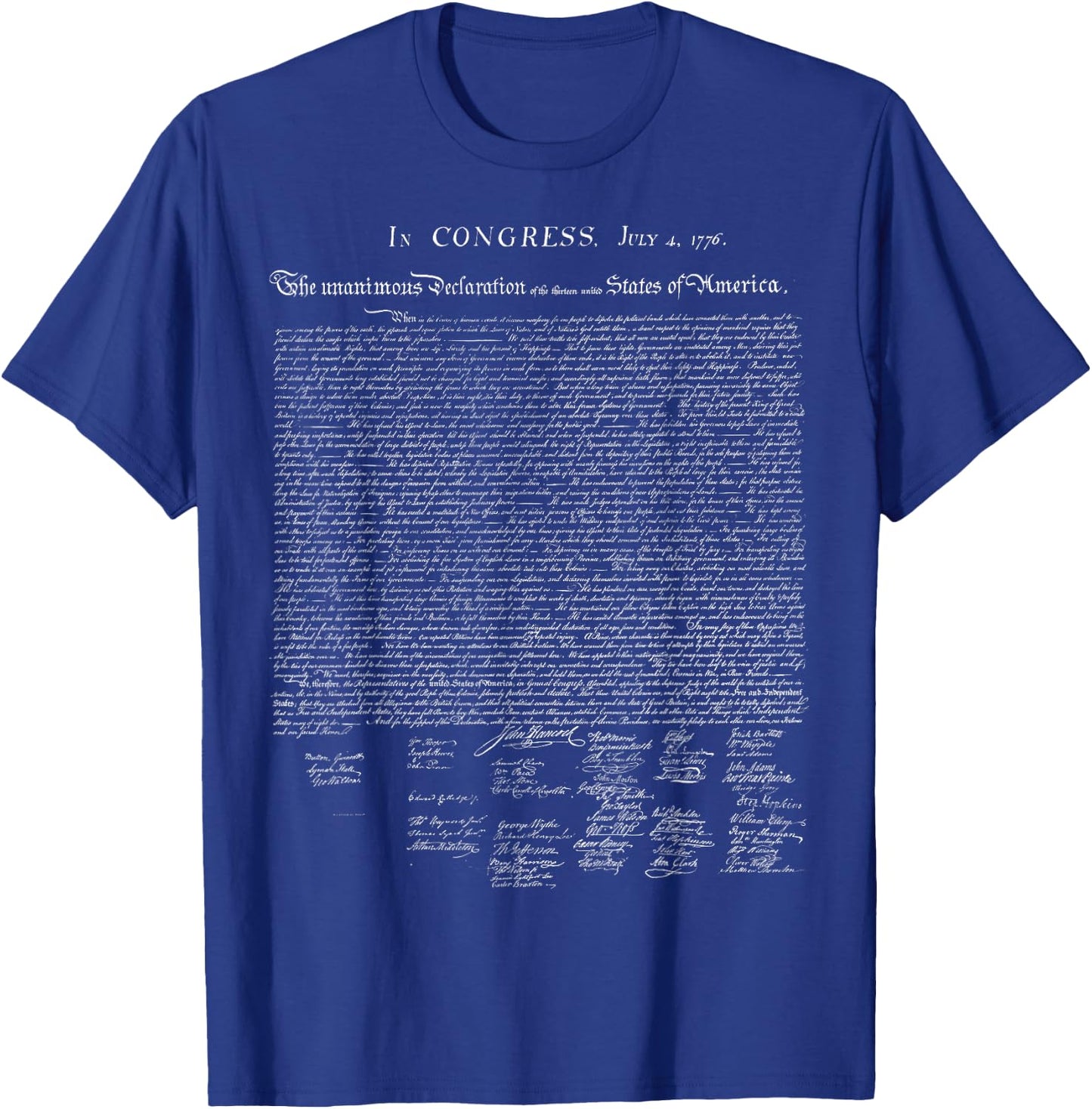 USA Declaration of Independence American T-Shirt - T-Shirt | Royal