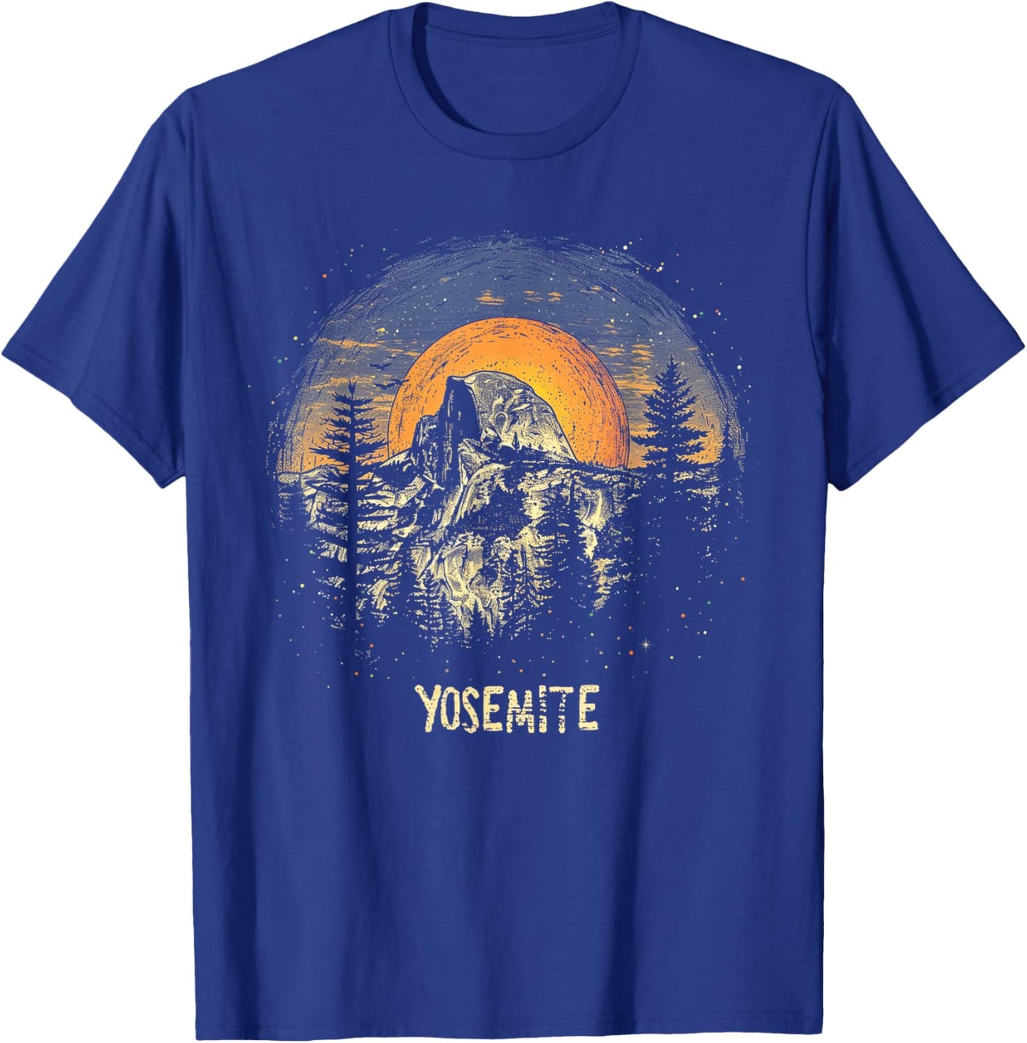 Yosemite - US National Park Vintage Men Women Kids Retro T-Shirt - T-Shirt | Royal