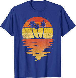 Palm Trees Shirt Retro Sunset 70s Vintage Palm Trees T-Shirt - T-Shirt | Royal