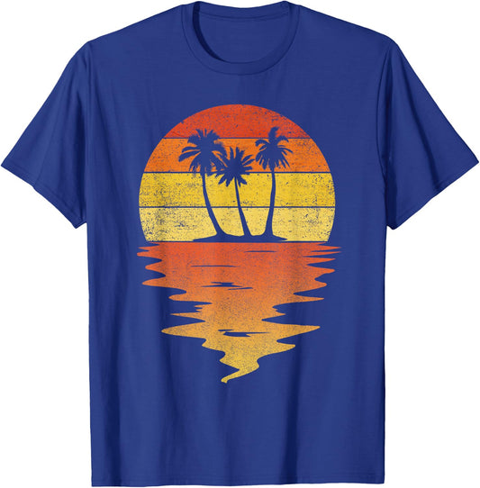 Palm Trees Shirt Retro Sunset 70s Vintage Palm Trees T-Shirt - T-Shirt | Royal