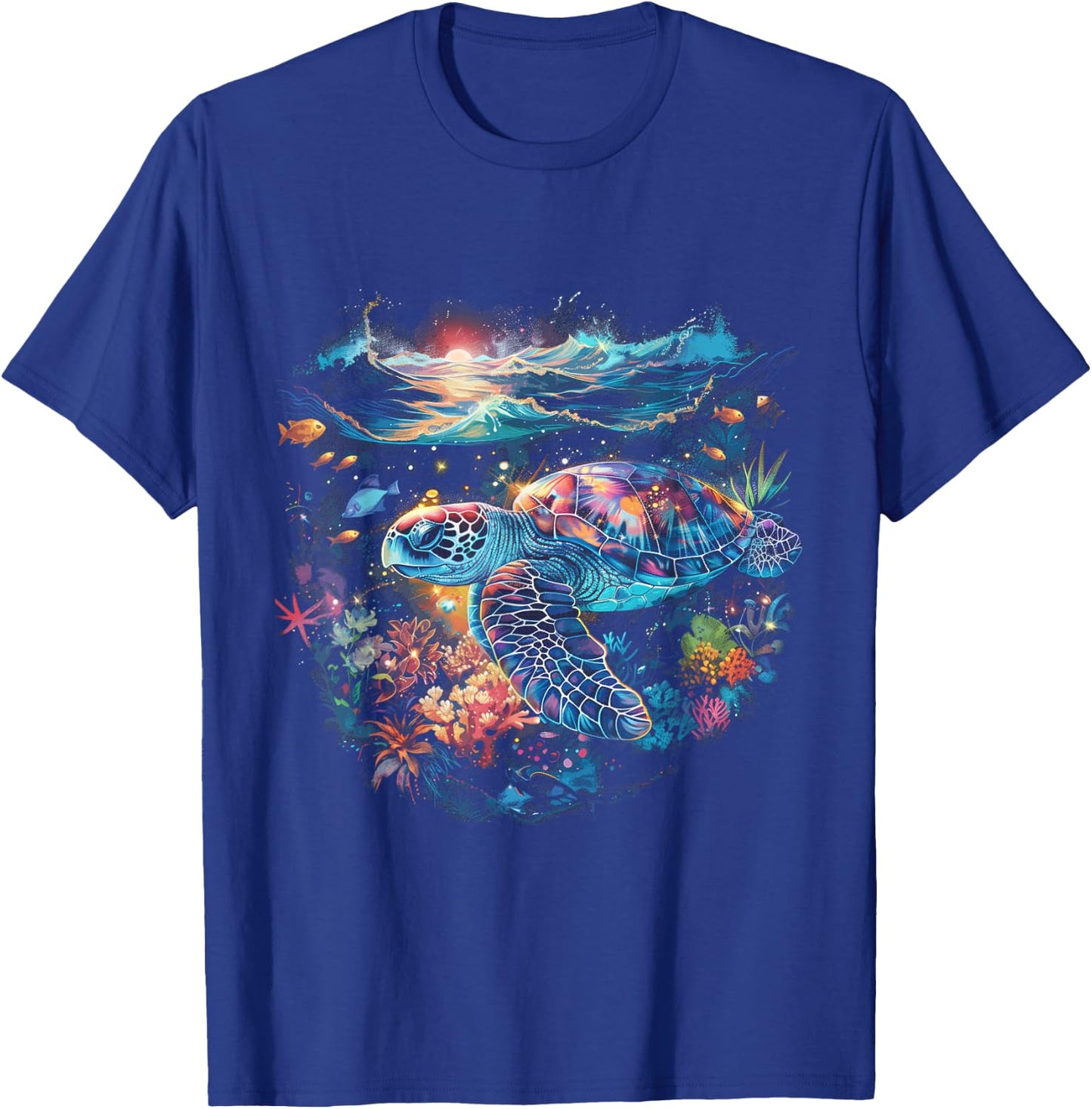 Sea Turtle Beach Lover Ocean Animal Graphic Novelty T-Shirt - T-Shirt | Royal