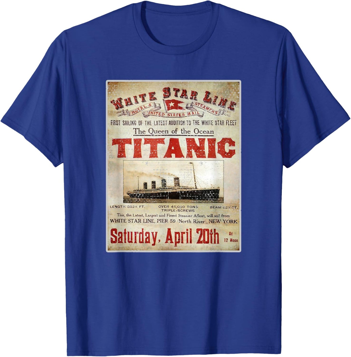 Vintage Titanic Swim Team 1912 Gifts Swimming Cruise Lovers T-Shirt - T-Shirt | Royal