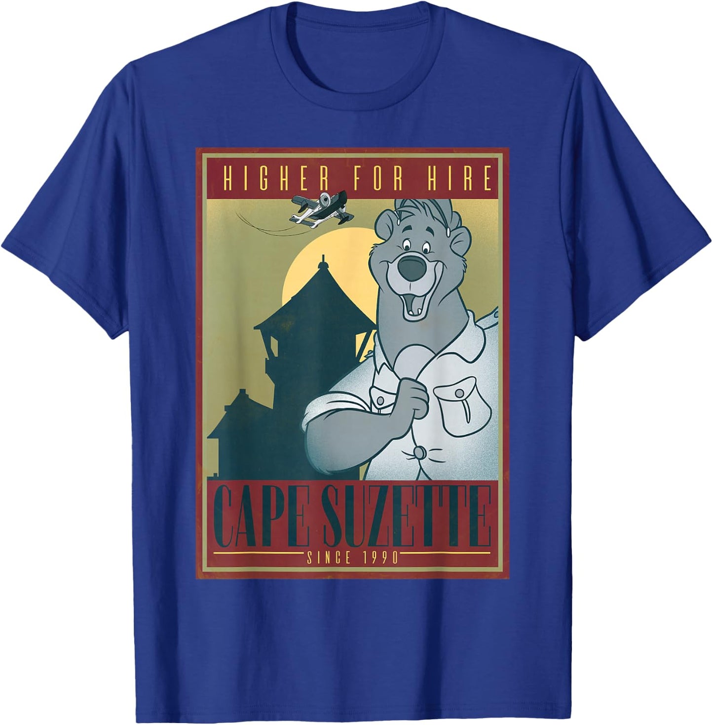 Disney TaleSpin Baloo Higher For Hire Poster T-Shirt - T-Shirt | Royal