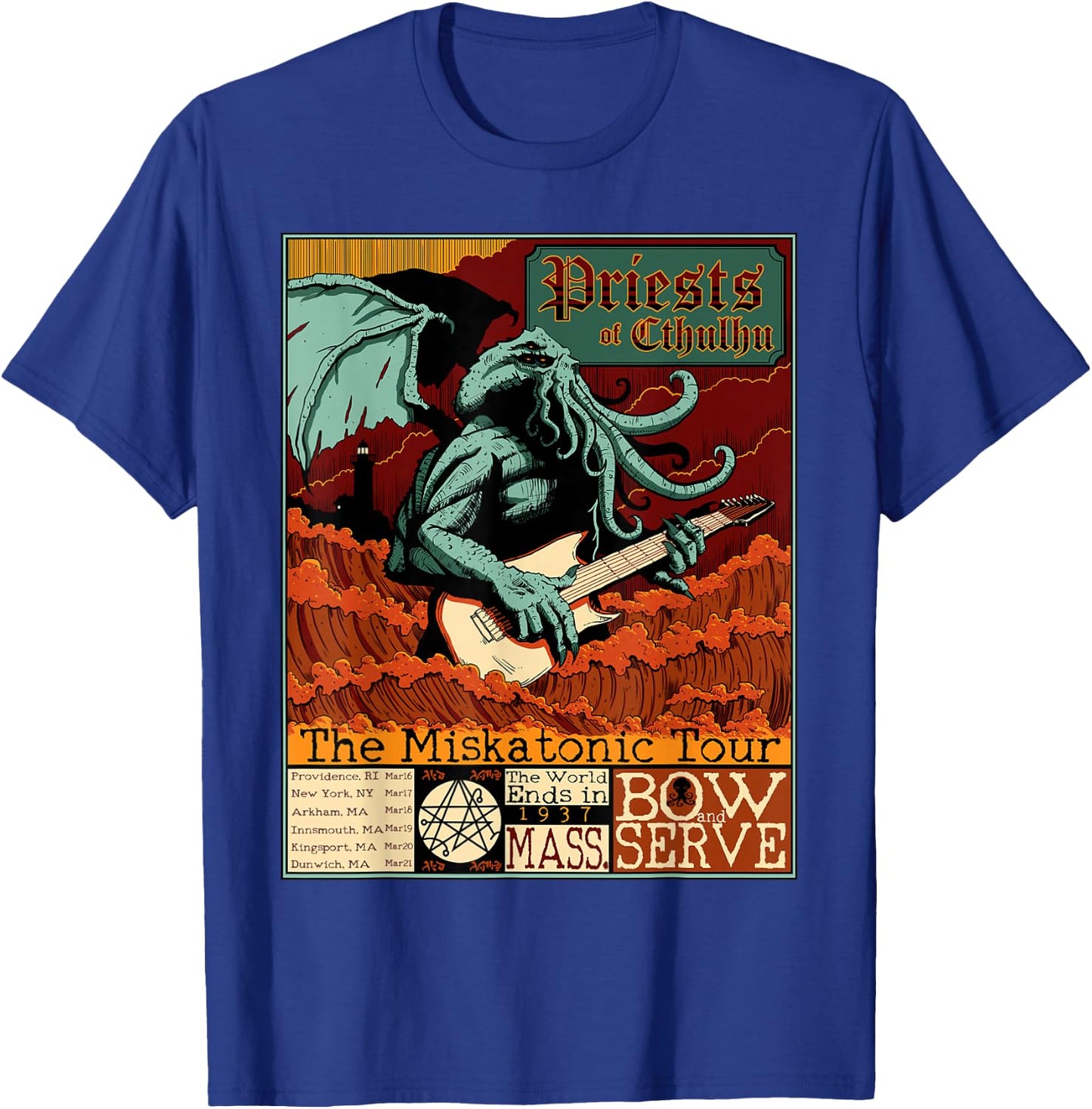 Miskatonic Cthulhu Great Rock Cosmic Horror Metal Concert T-Shirt - T-Shirt | Royal