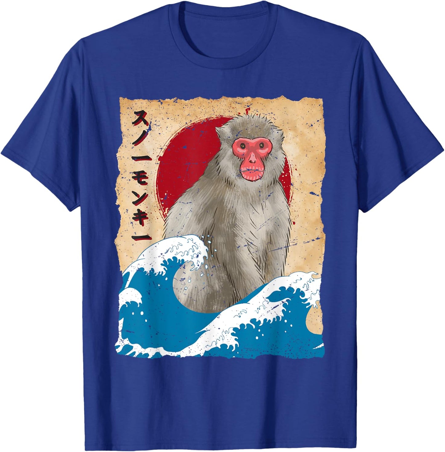 Vintage Japan Art - Japanese Theme Retro Print snow monkeys T-Shirt - T-Shirt | Royal