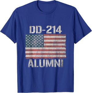 DD-214 American Flag US Retirement Military Veteran T-Shirt - T-Shirt | Royal