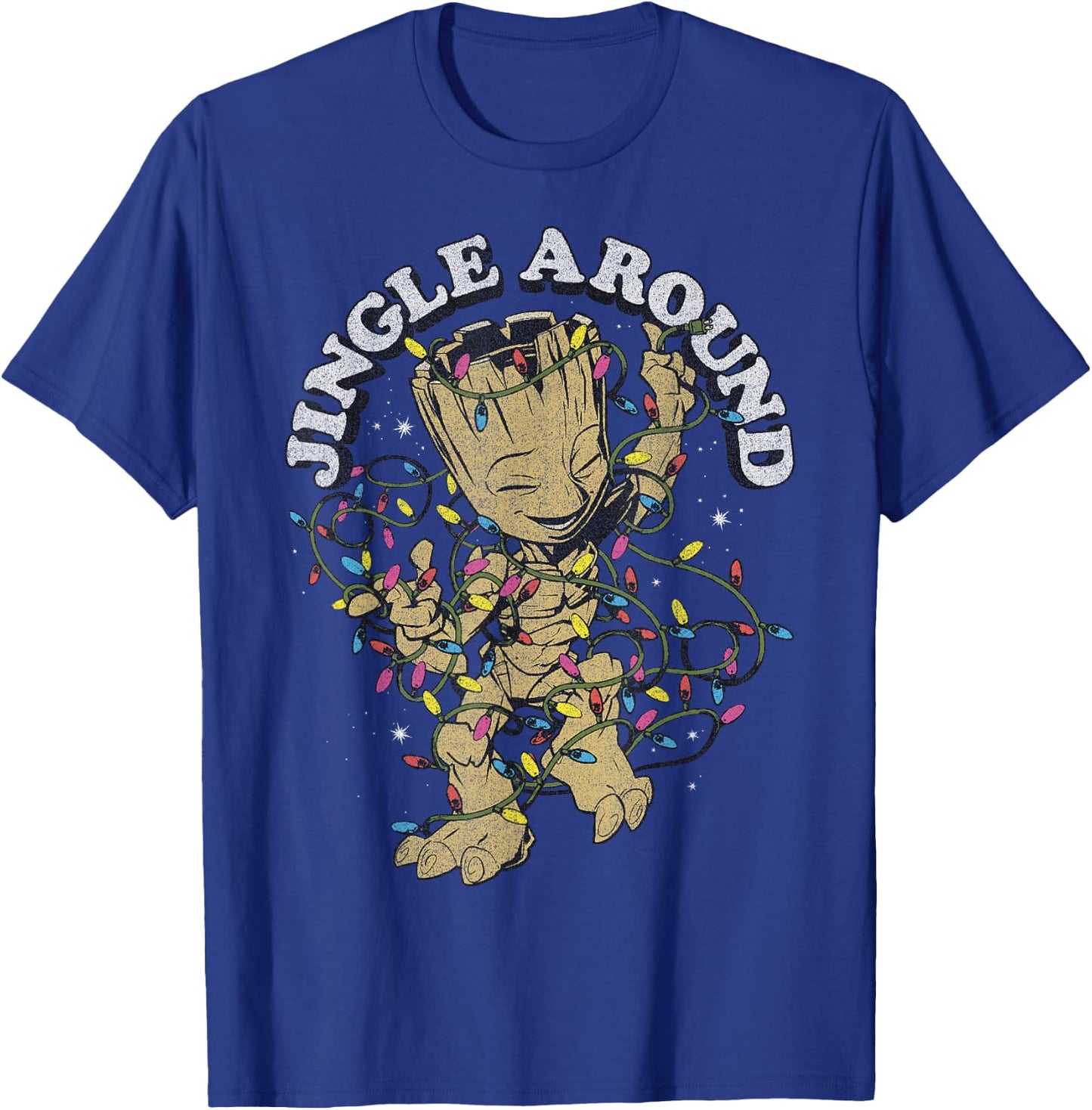 Marvel Christmas Groot Jingle Around Portrait T-Shirt - T-Shirt | Royal