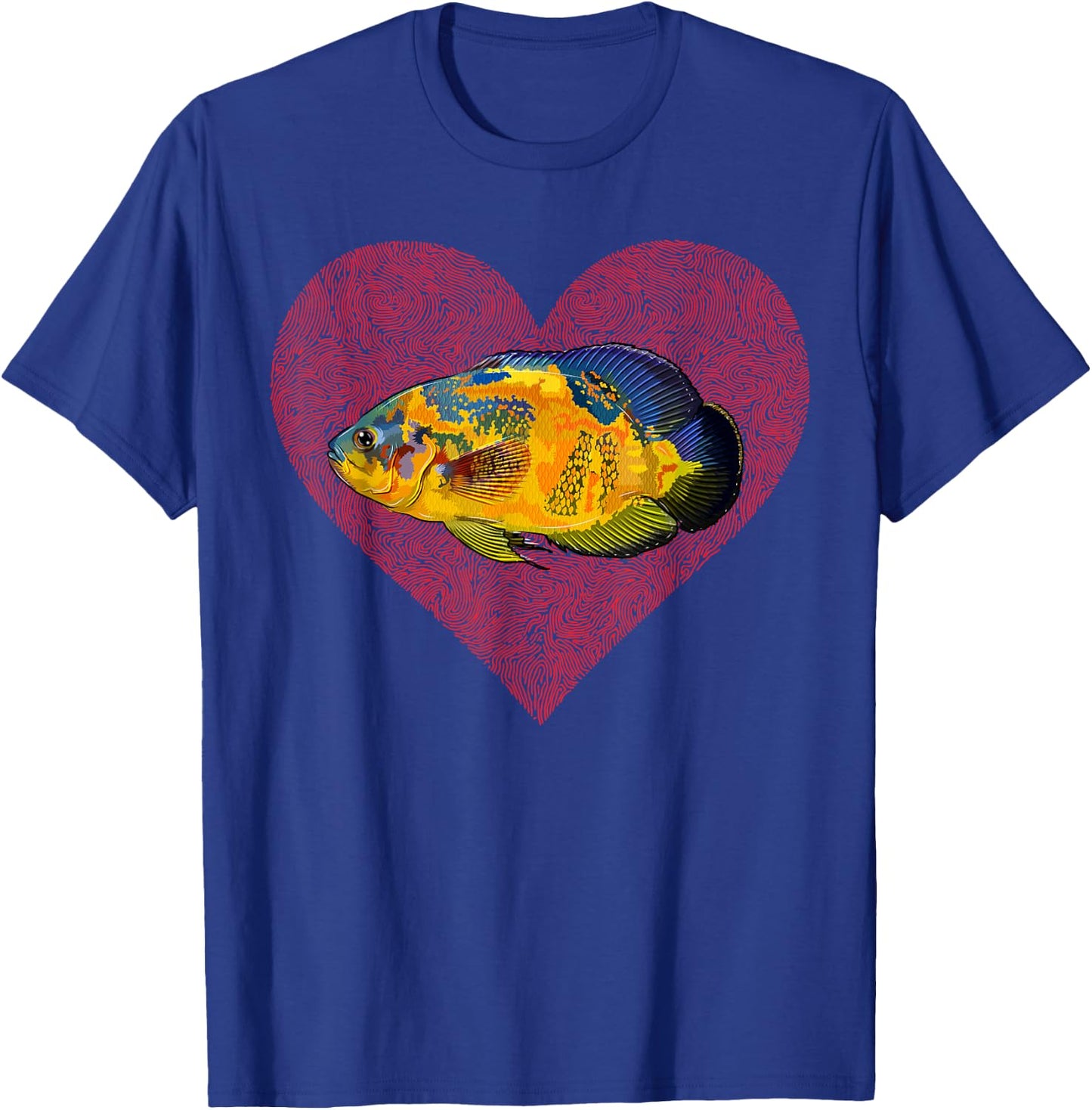 Oscars Valentines Day Fish Love Fingerprint T-Shirt - T-Shirt | Royal