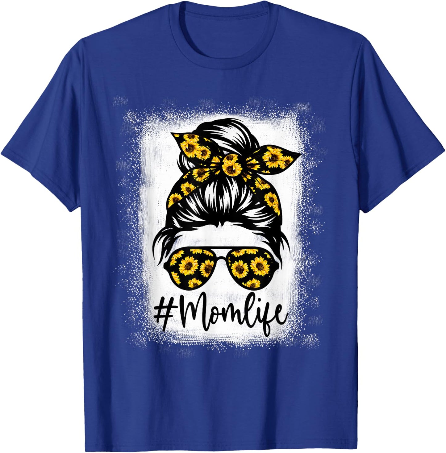 Bleached Sunflower Mom Life for Mother's Day T-Shirt - T-Shirt | Royal