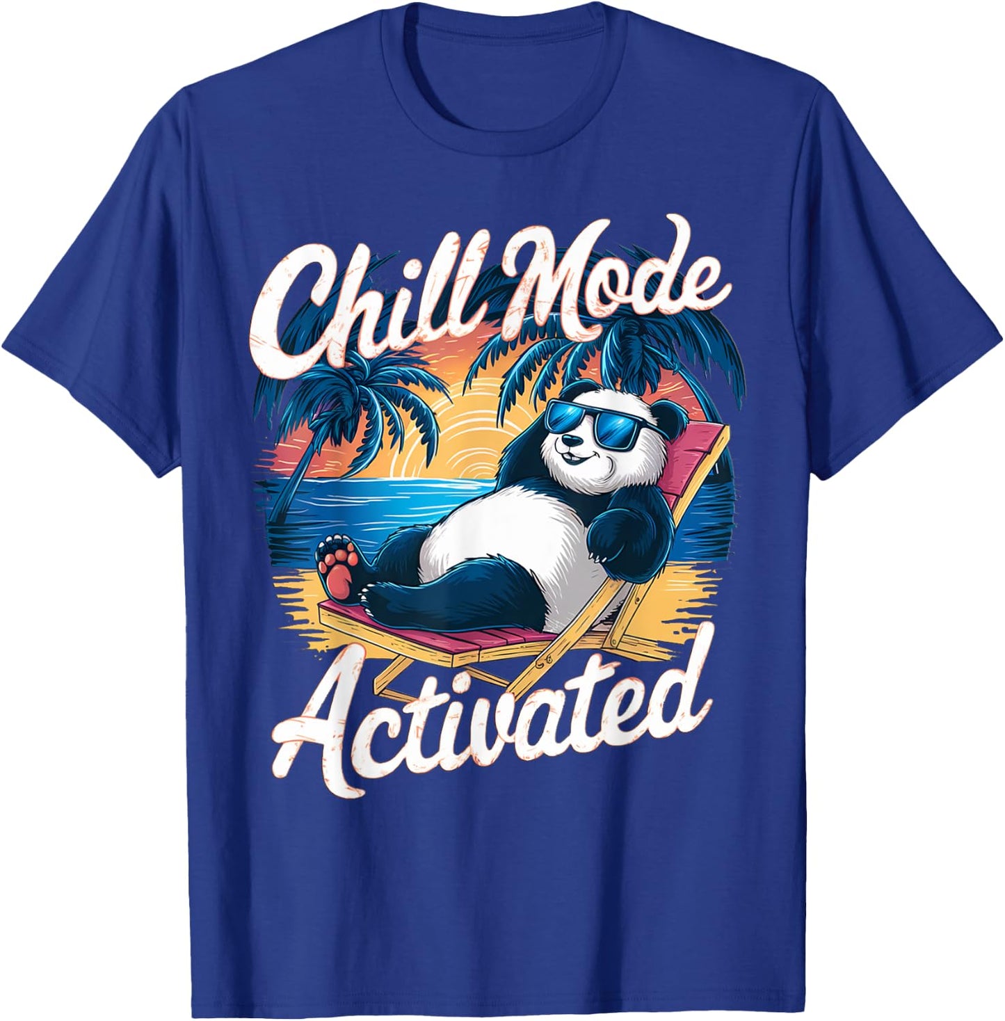 Panda Wearing Sunglass Chill Mode Activated, Summer Women Kids T-Shirt - T-Shirt | Royal