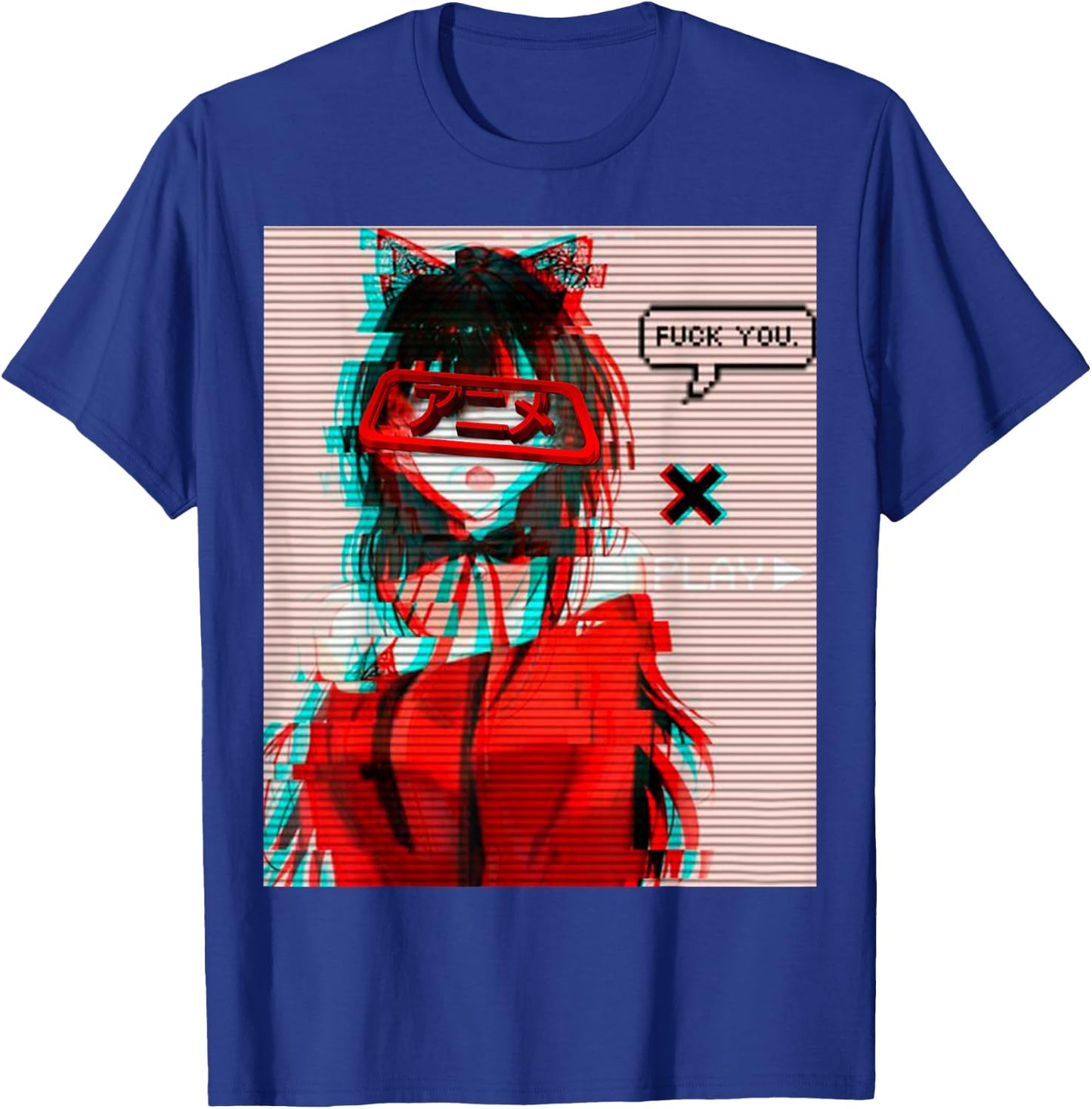 Aesthetic Vaporwave Japanese Futurism Anime Retro Hentai T-Shirt - T-Shirt | Royal