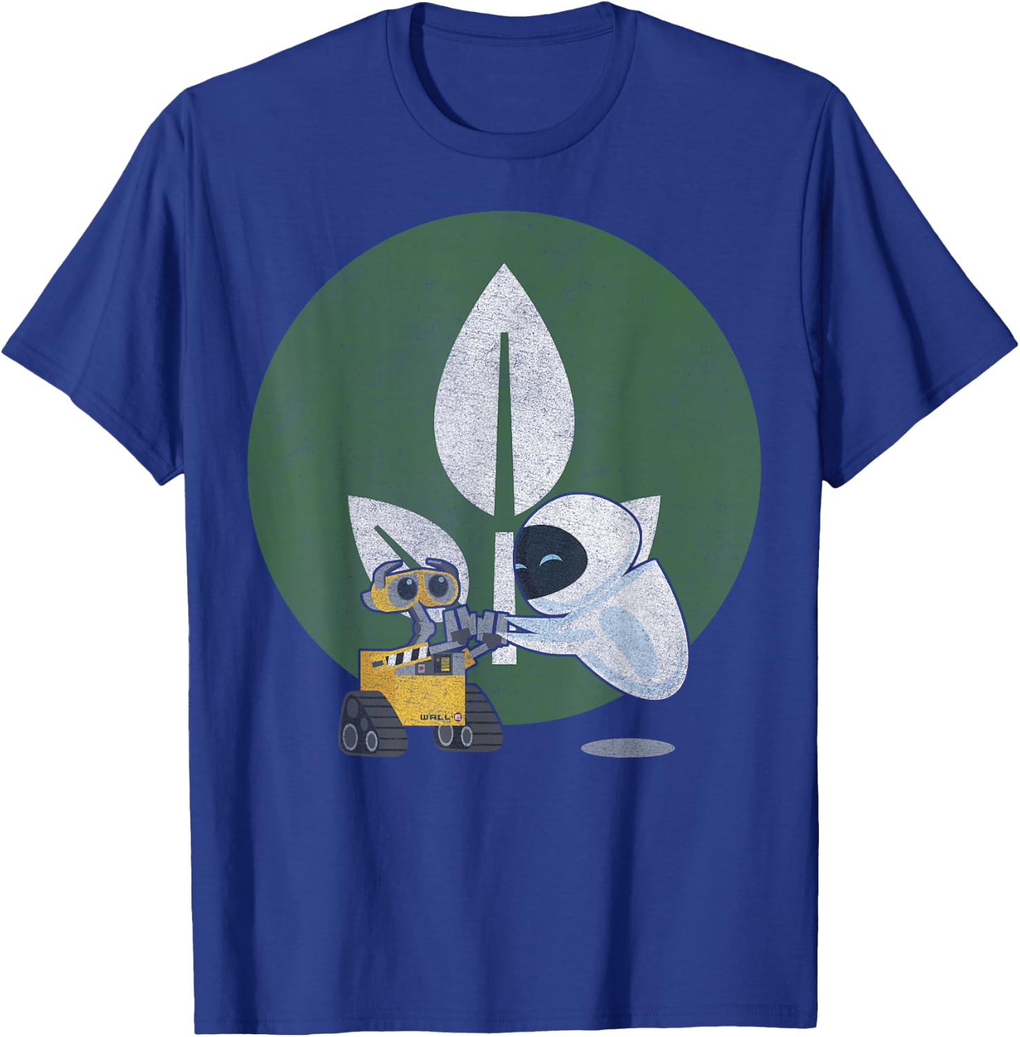 Disney Pixar Wall-E & Eve Leaf Logo T-Shirt - T-Shirt | Royal