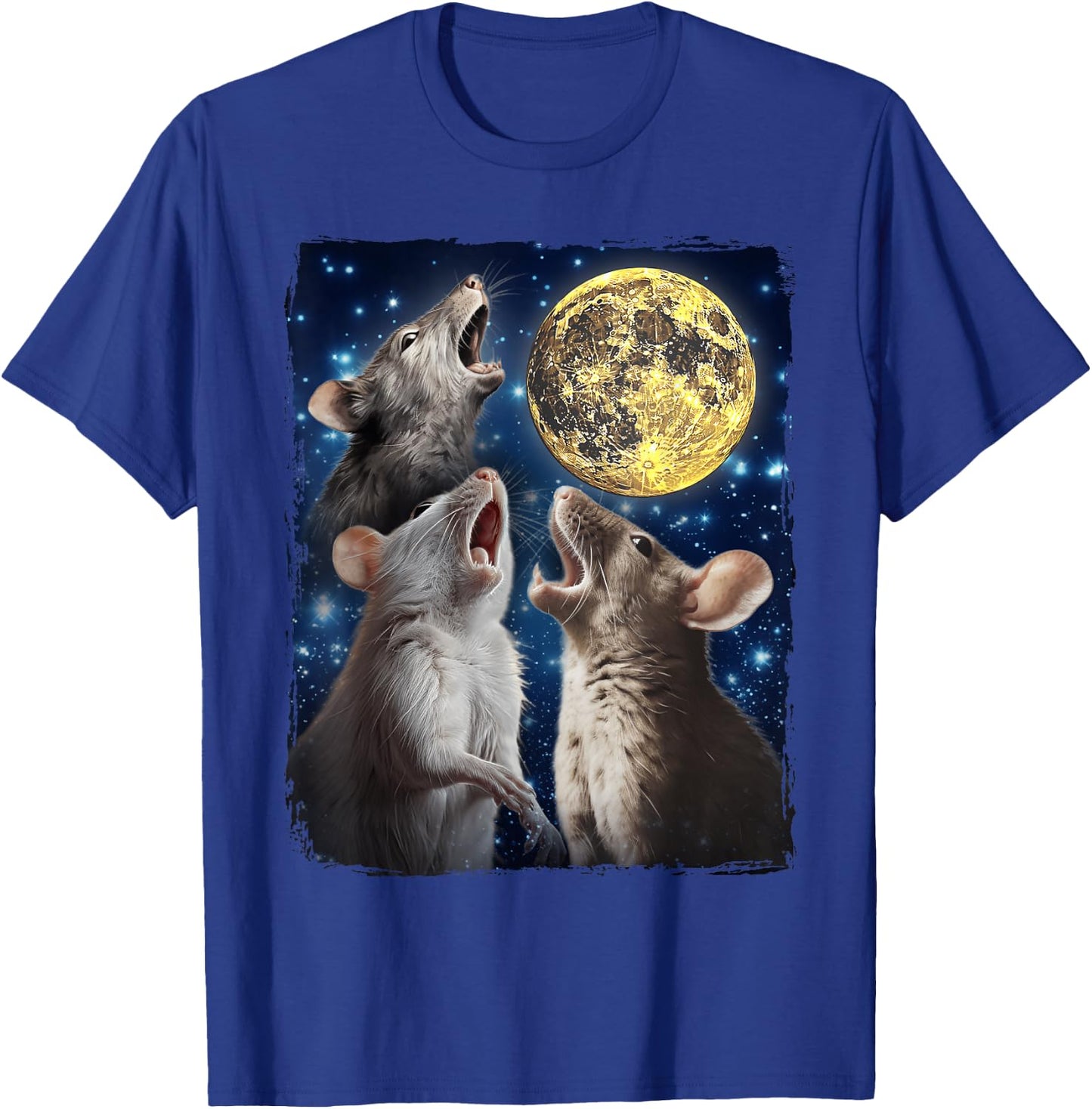 Rat Howling at Moon T-Shirt - T-Shirt | Royal