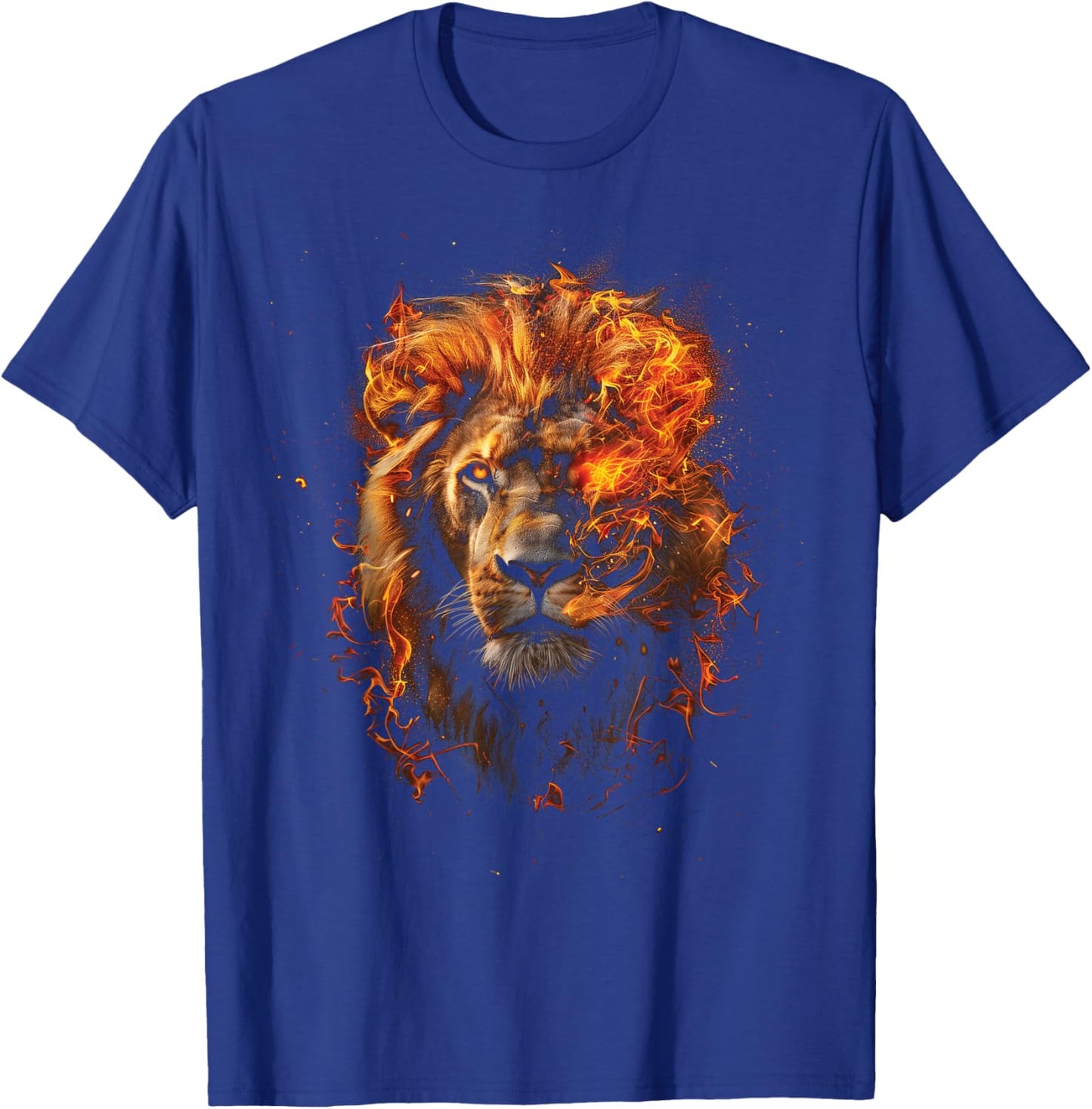 Lion Head T Shirt Lion Fire Sign Leo Lion Face Lion Head T-Shirt - T-Shirt | Royal