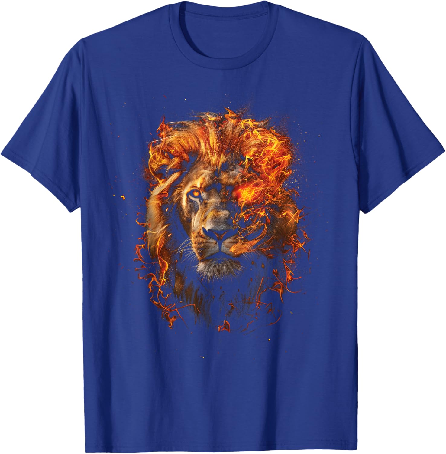 Lion Head T Shirt Lion Fire Sign Leo Lion Face Lion Head T-Shirt - T-Shirt | Royal