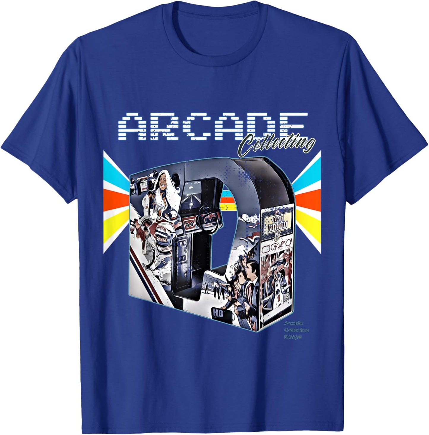 Arcade cabinet machine 1970 1980 1990 Video Game Collection T-Shirt - T-Shirt | Royal