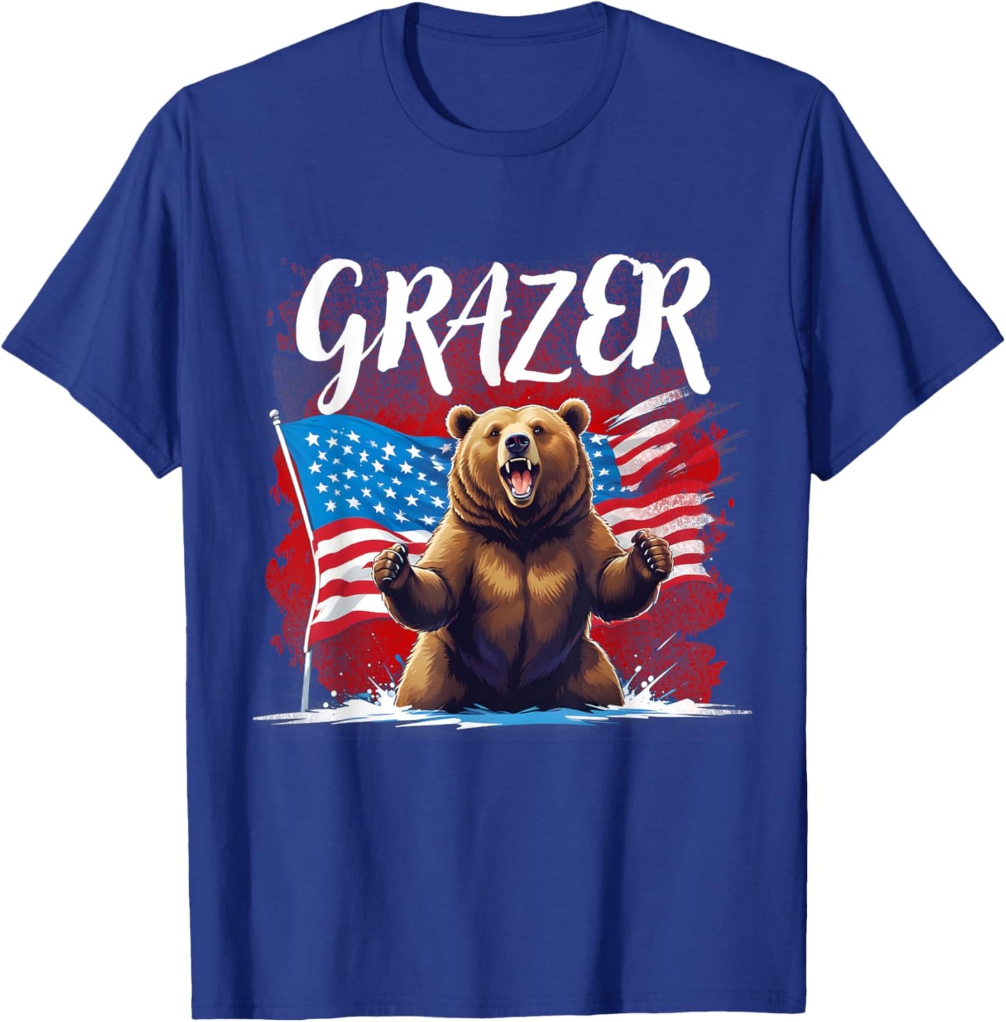 Grazer bear Men Women patriotic design T-Shirt - T-Shirt | Royal