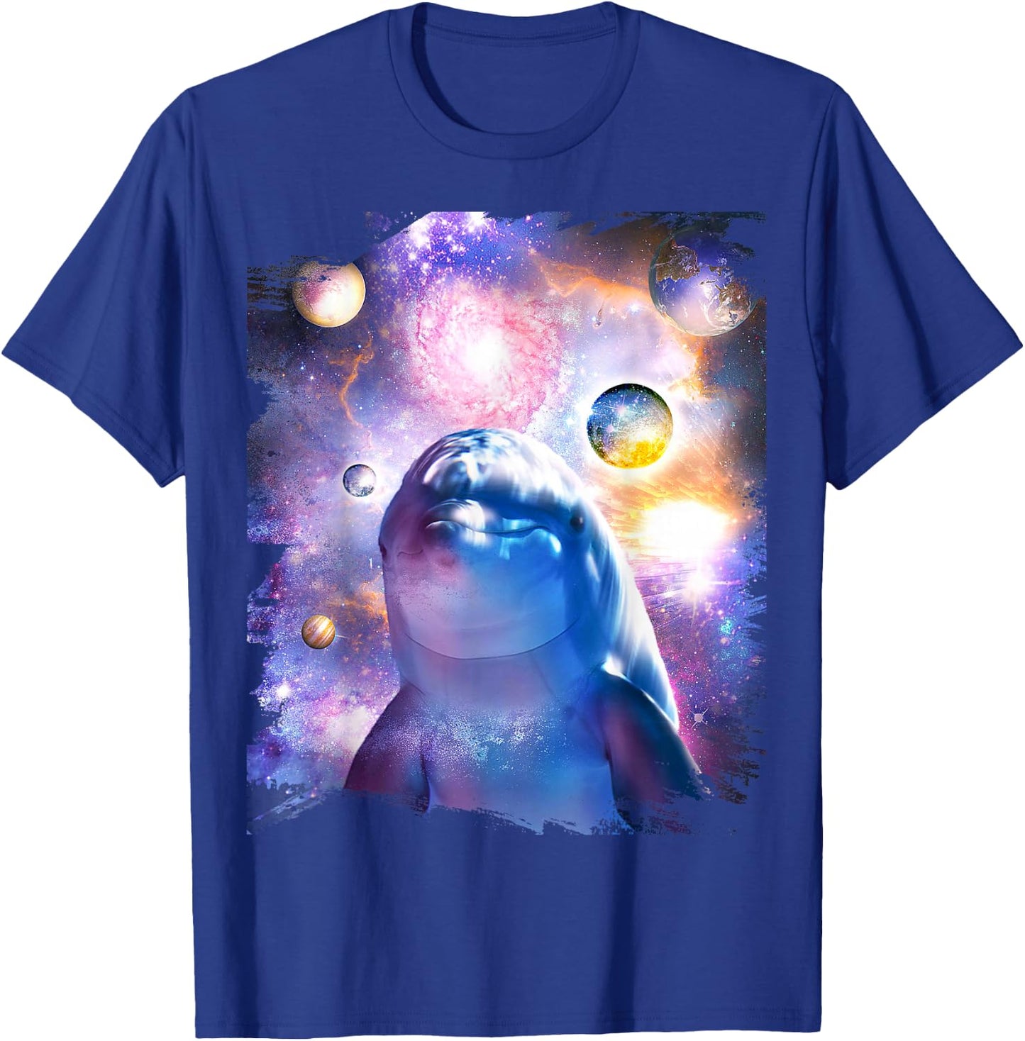Galaxy Dolphin - Dolphins in Space T-Shirt - T-Shirt | Royal
