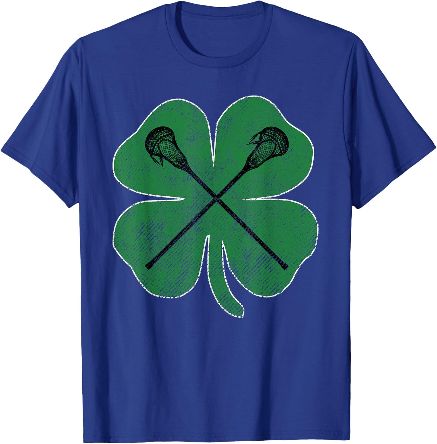 St Patrick's Day Green Shamrock Lacrosse Irish Men Boys T-Shirt - T-Shirt | Royal