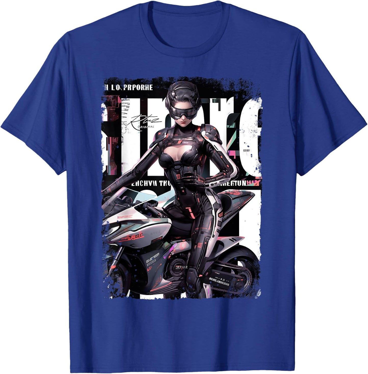 Supersport bike Superbike Pin-up girl racing motorcycle T-Shirt - T-Shirt | Royal
