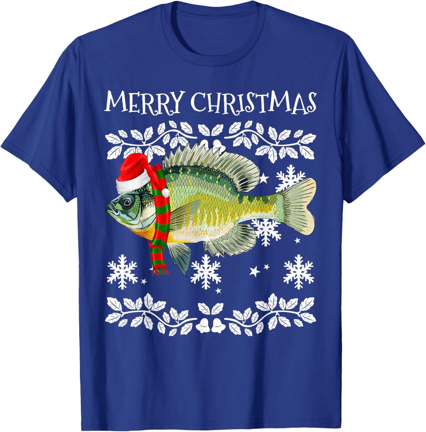 Fish Merry Christmas Ornament Bluegill Ugly Xmas T-Shirt - T-Shirt | Royal