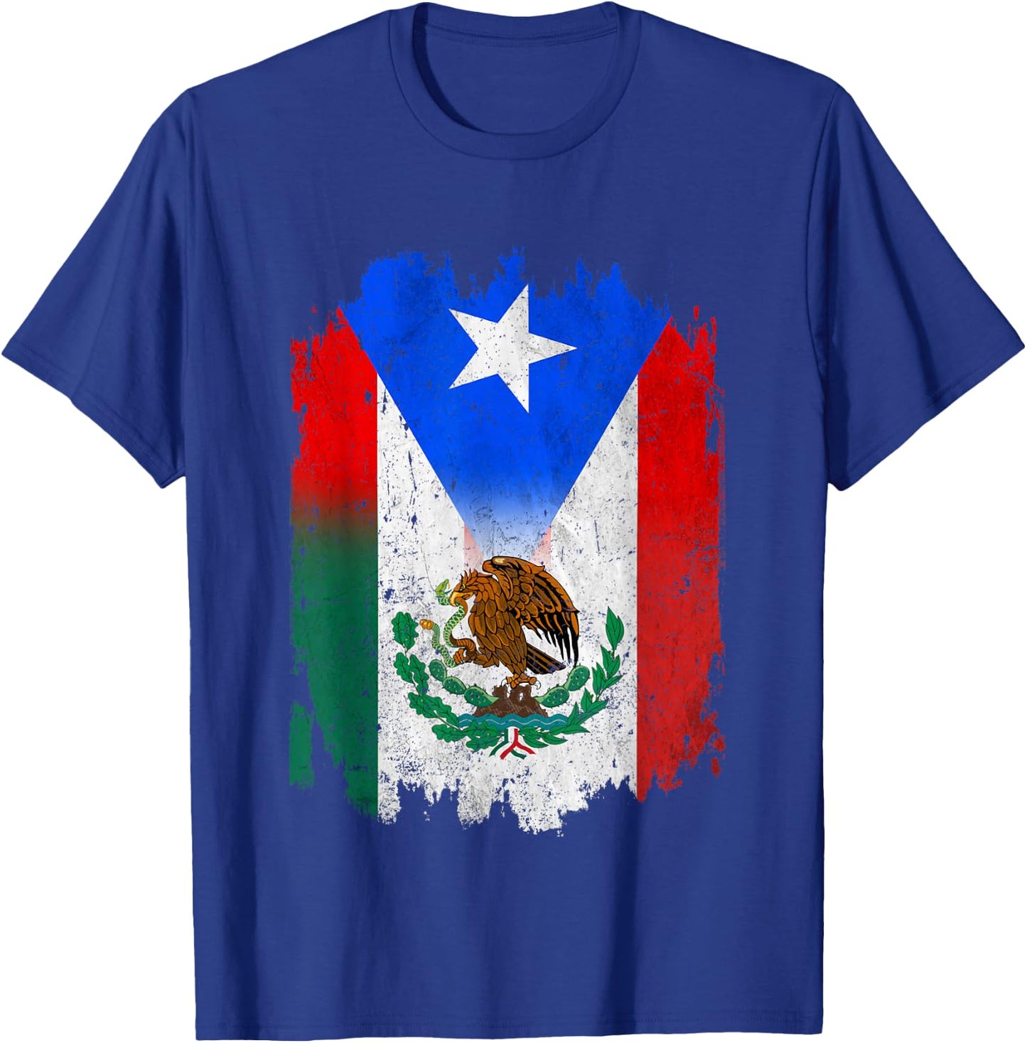 Mexican Mexican Flag Puerto Rico Flag Boricua T-Shirt - T-Shirt | Royal