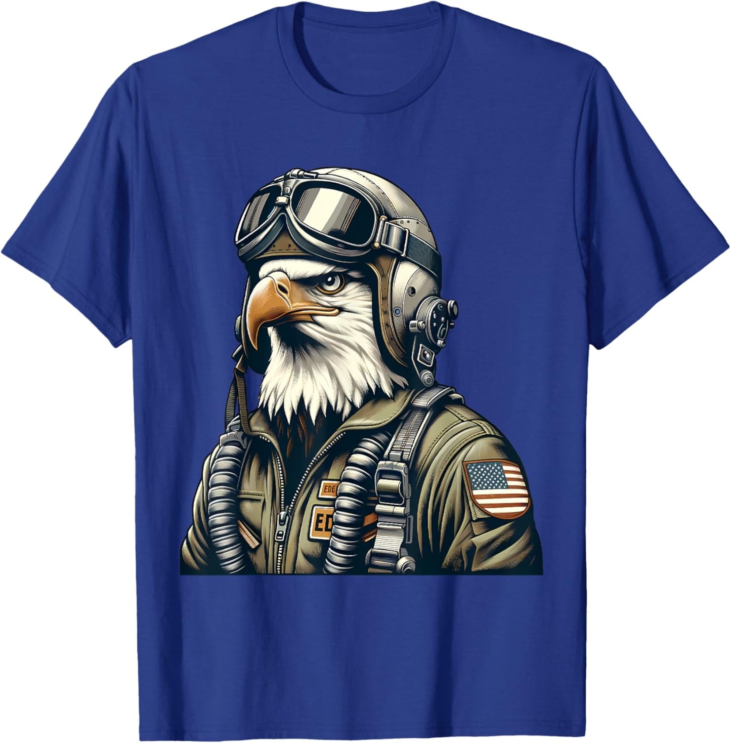 Bald Eagle Pilot Fighter Aviator T-Shirt - T-Shirt | Royal