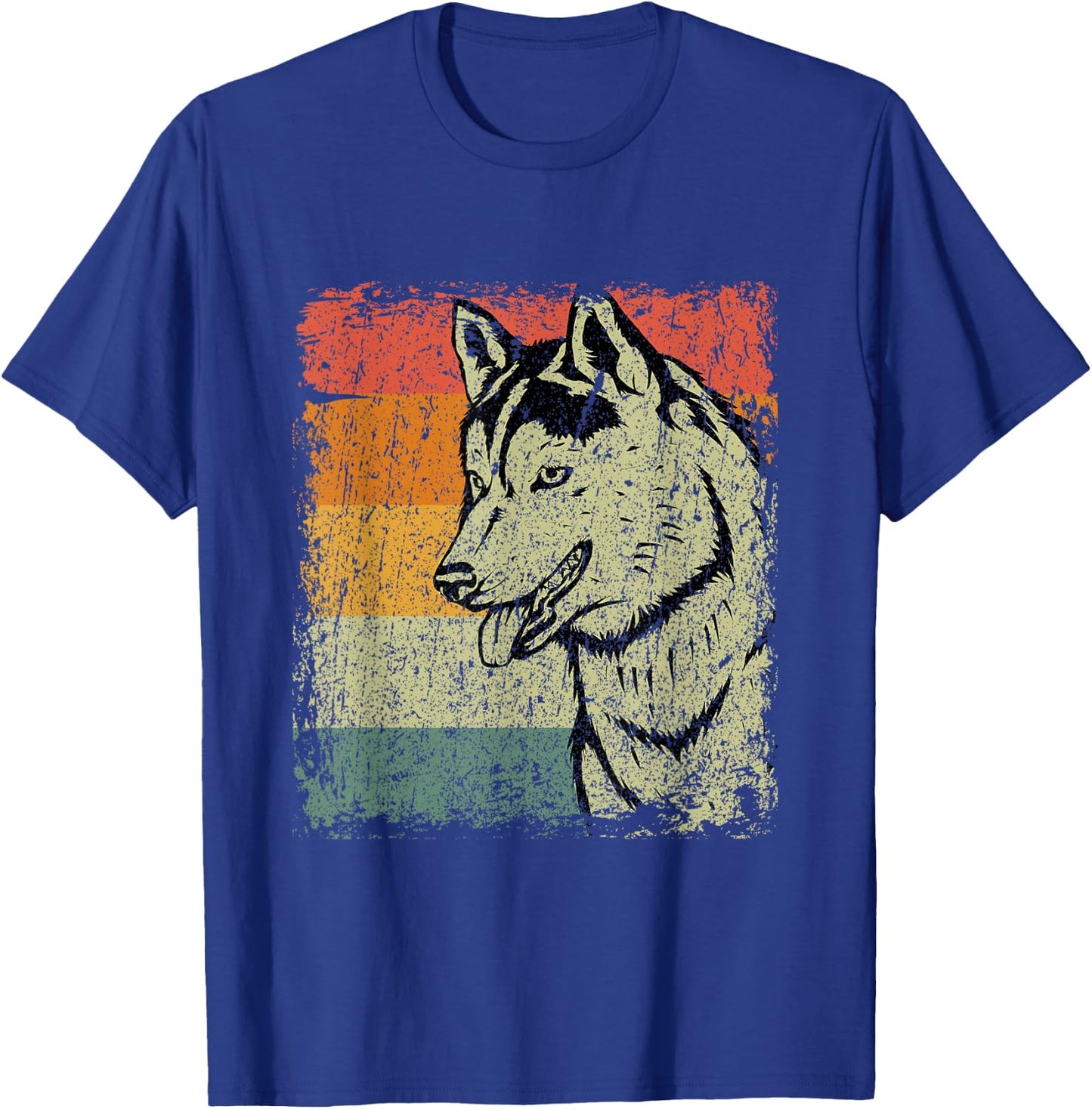 Retro Siberian Husky Dog Gift Vintage Husky T-Shirt - T-Shirt | Royal