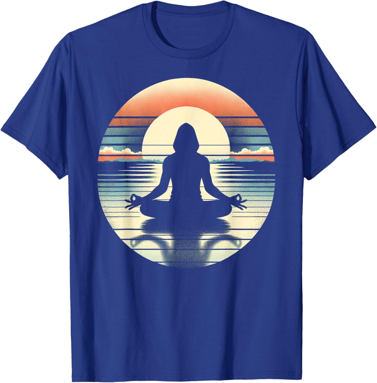 Tranquil Sunrise Yoga Pose Silhouette T-Shirt - T-Shirt | Royal