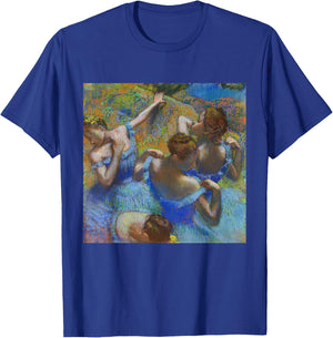 Edgar Degas Ballerina's in Blue | Ballet Impressionism Art T-Shirt - T-Shirt | Royal