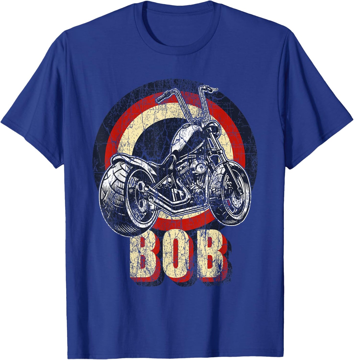 Bob the Bobber Customized Chop Motorcycle Bikers Vintage T-Shirt - T-Shirt | Royal