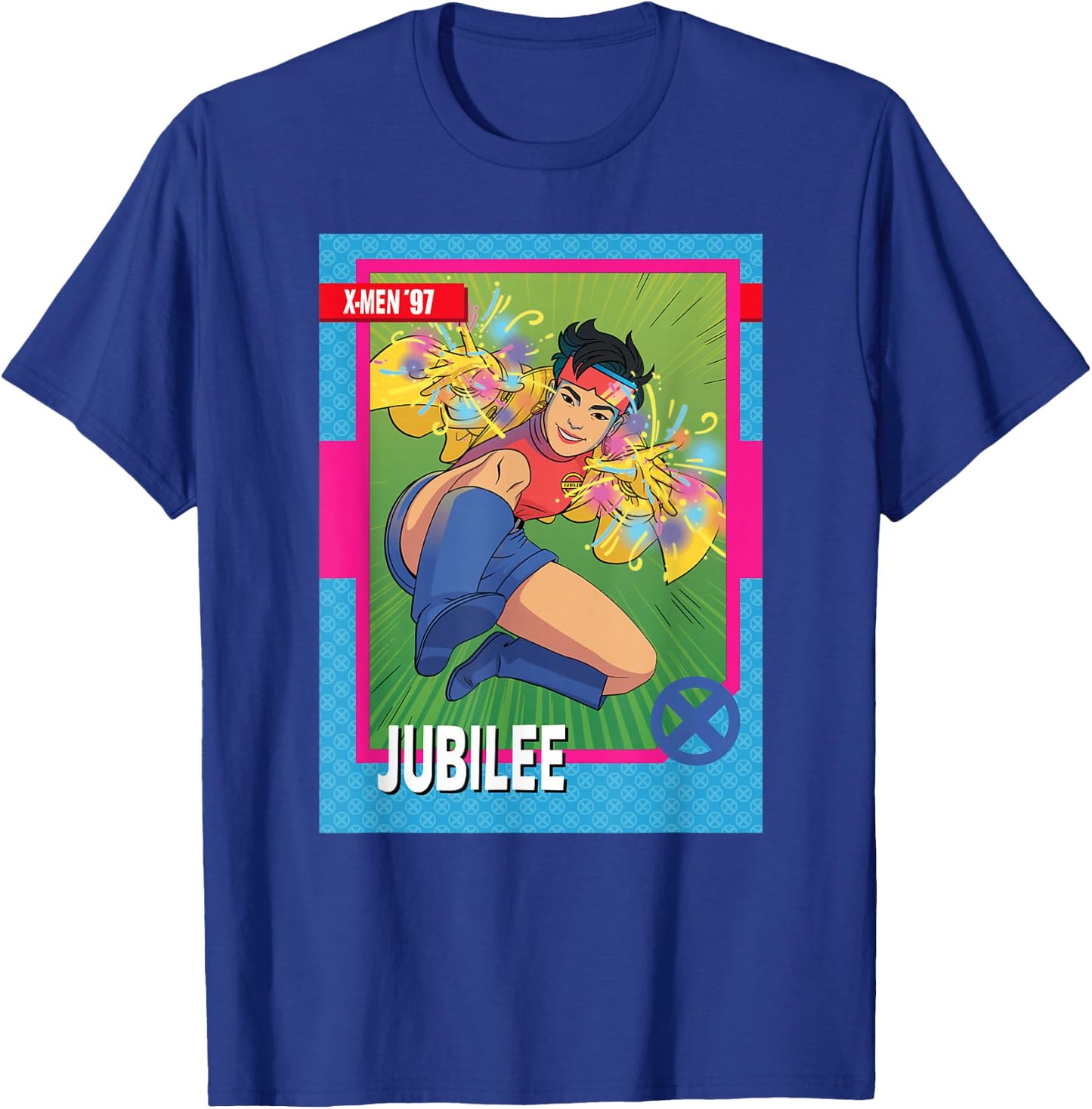 Marvel Studios X-Men '97 Jubilee Retro Trading Card T-Shirt - T-Shirt | Royal