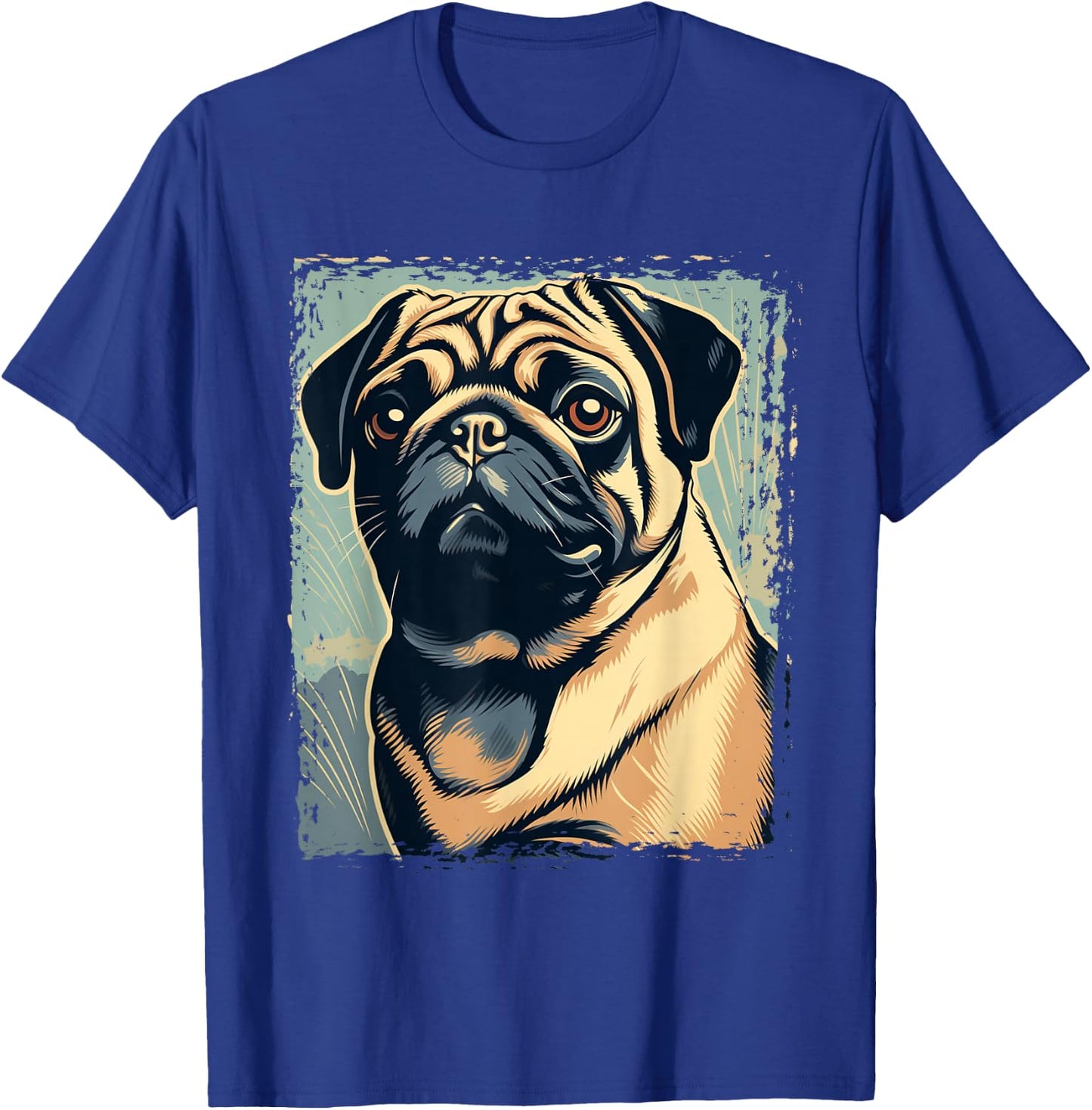 Pug Shirt Funny Pug Owner Watercolor Pug Lover Funny T-Shirt - T-Shirt | Royal