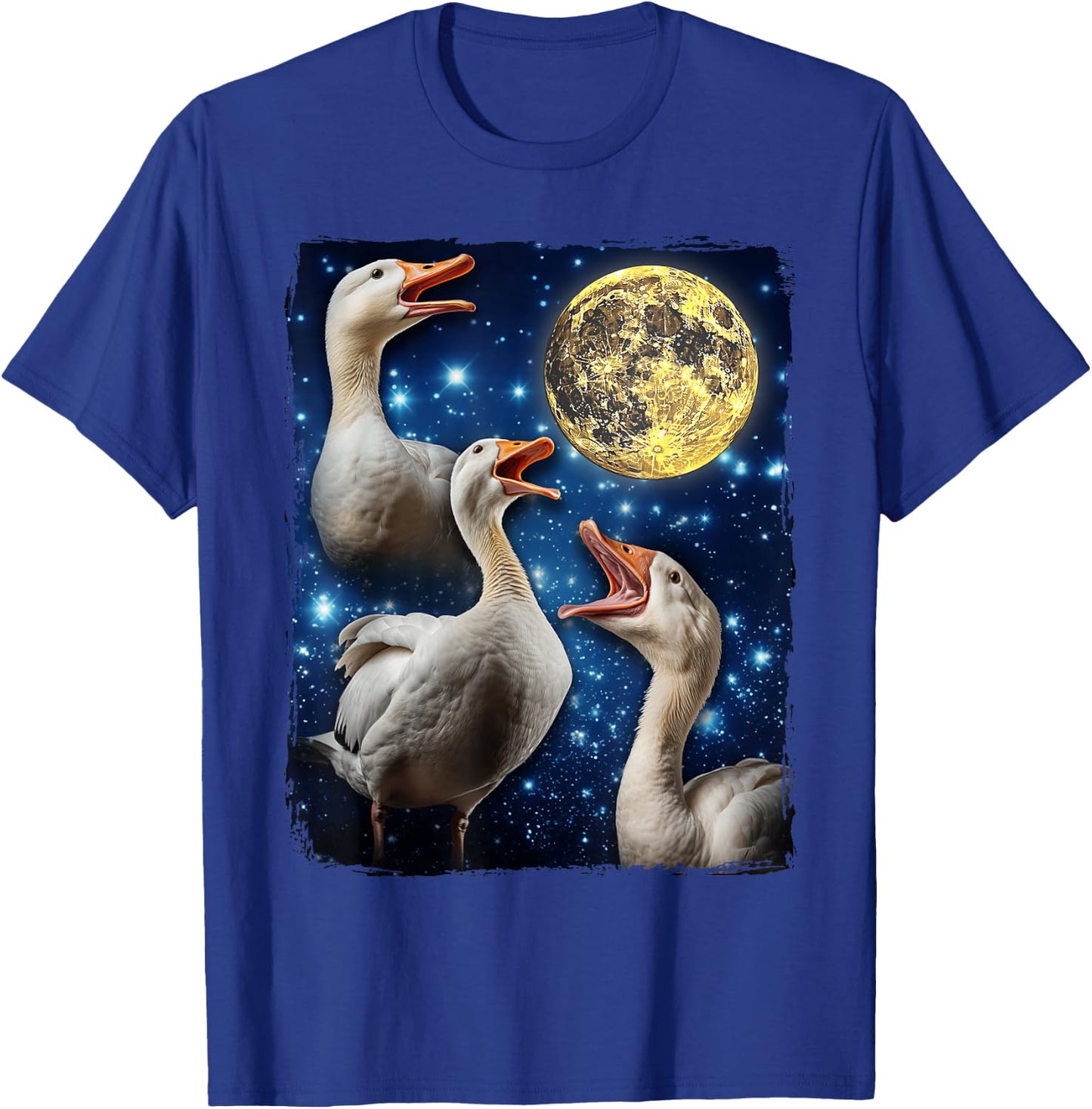 Goose Howling At Moon T-Shirt - T-Shirt | Royal