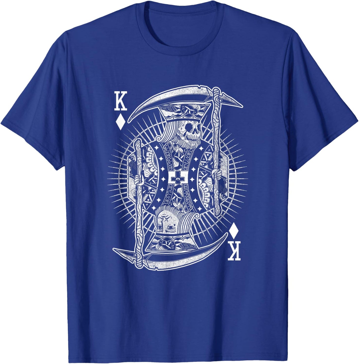 King Poker Card Skeleton Skull Goth Style Gothic Gambler T-Shirt - T-Shirt | Royal