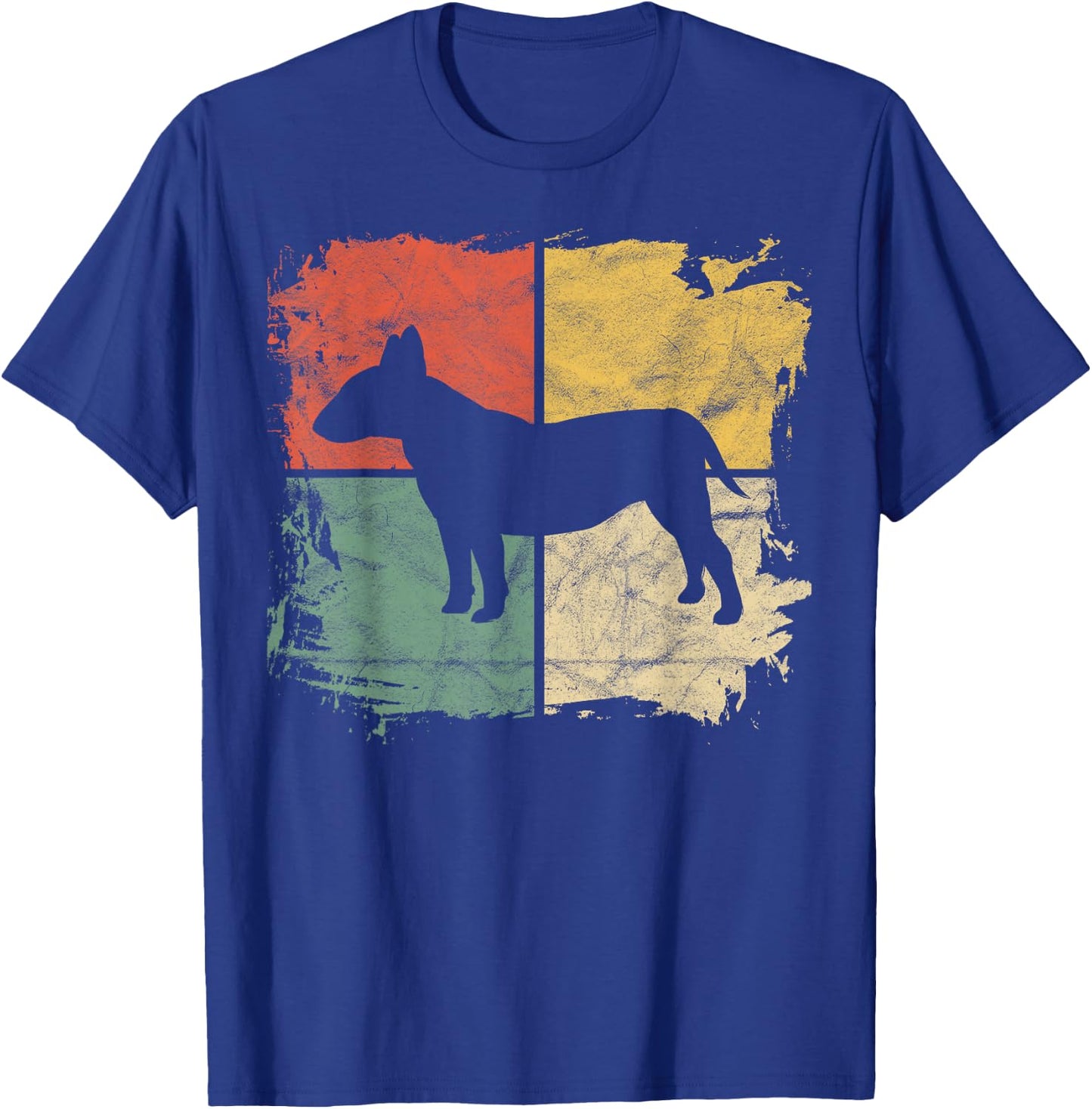 Square Retro Bull Terrier Owner Gift Dog Bully Dad Pet Mom T-Shirt - T-Shirt | Royal