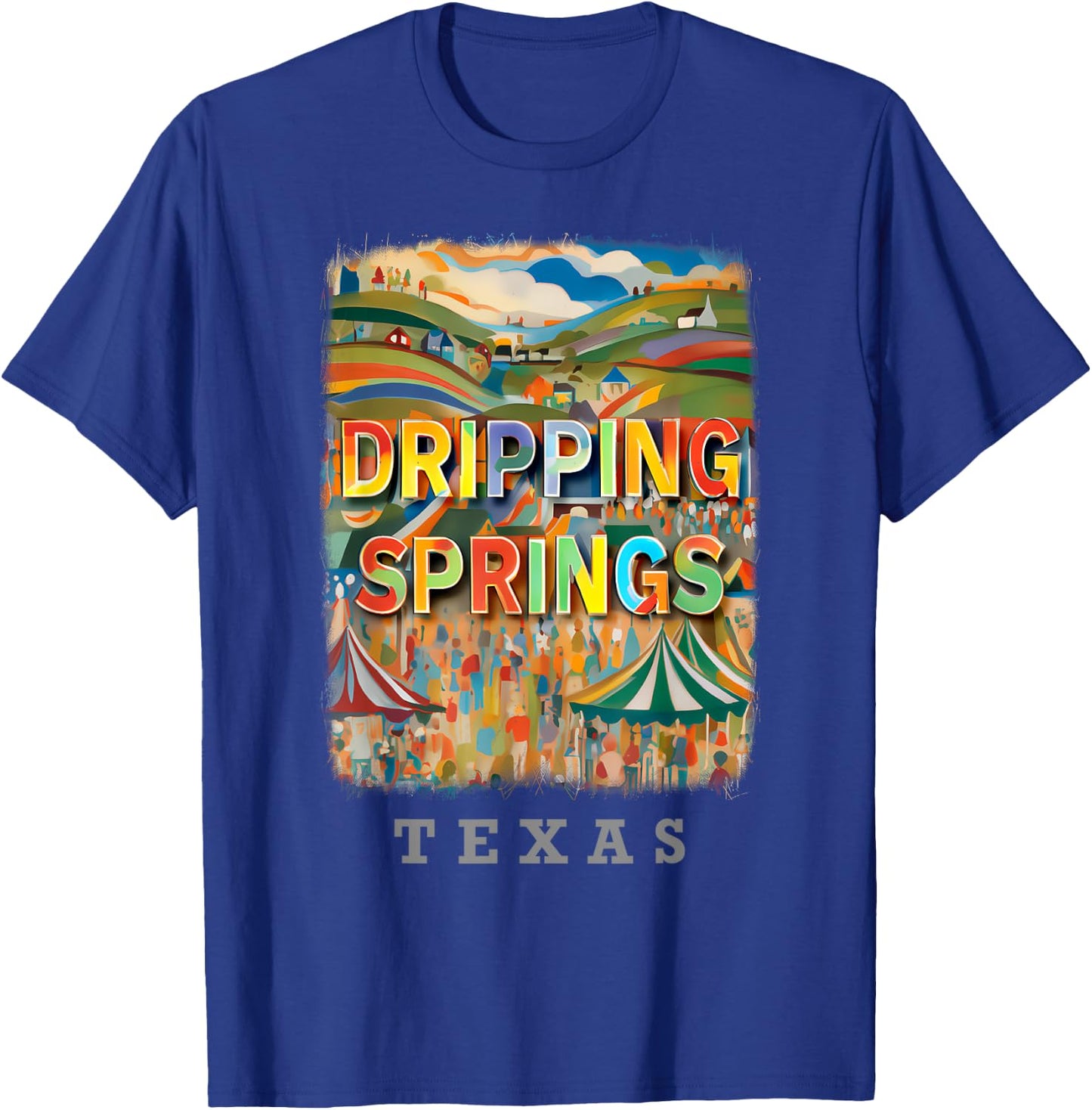 Dripping Springs Texas TX Hill Country Charm SD716 T-Shirt - T-Shirt | Royal