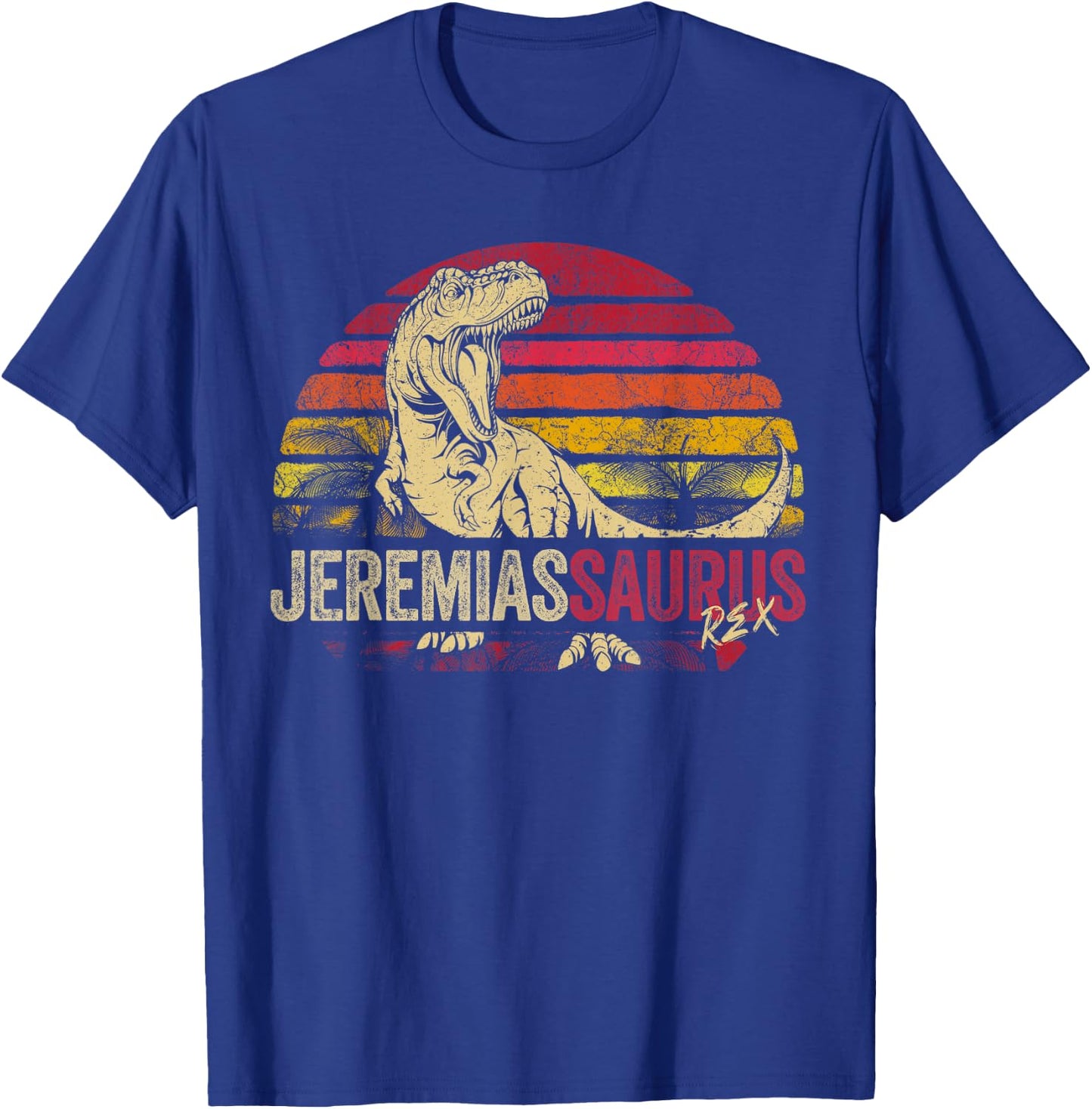 Jeremias Saurus Funny Personalized Dinosaur T Rex Boys Name T-Shirt - T-Shirt | Royal