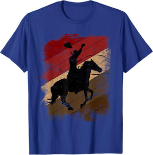 Rodeo Horse Riding Line Dance Farmer Gift Western Cowboy T-Shirt - T-Shirt | Royal