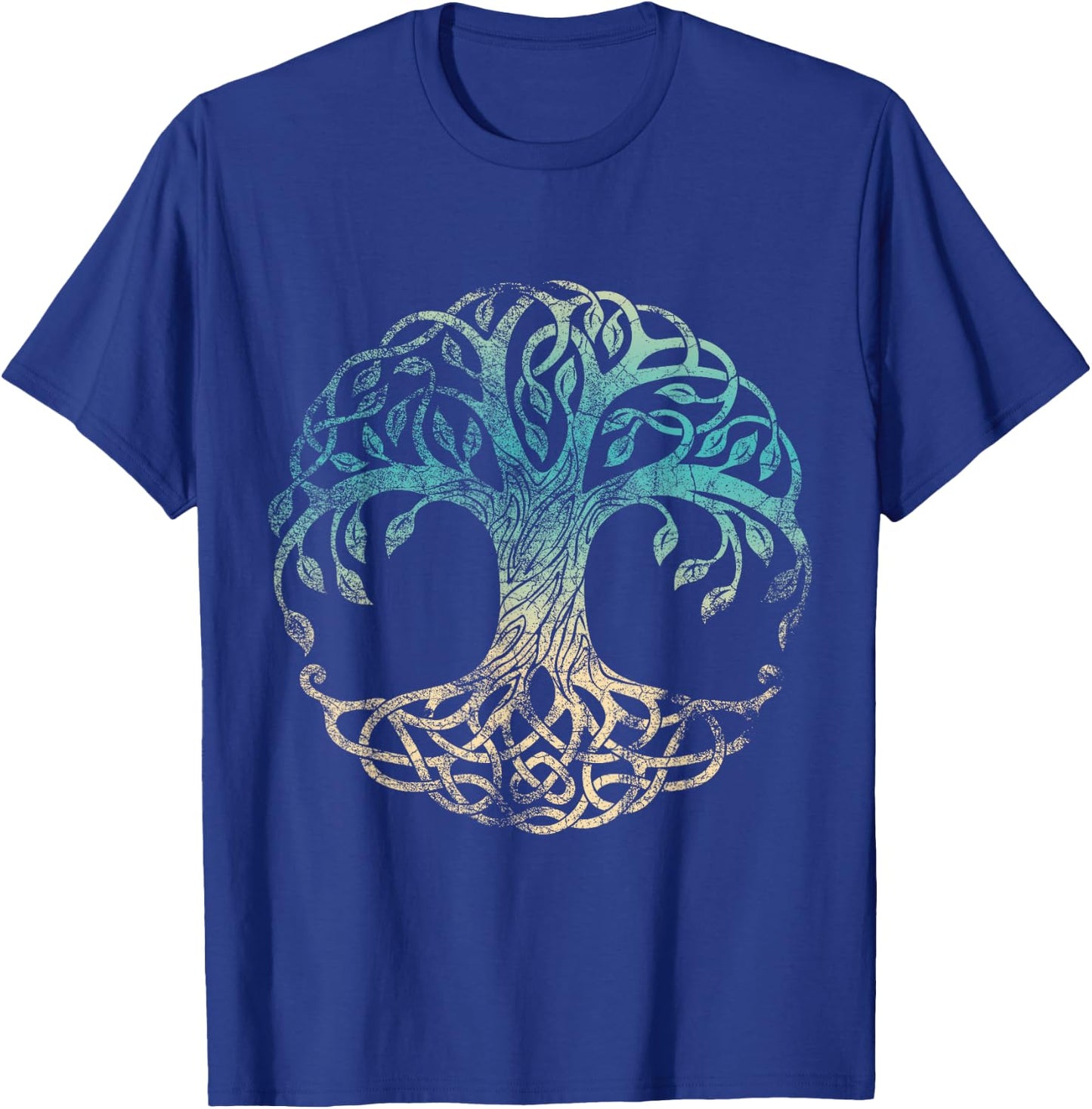 Yggdrasil Tree Of Life, Norse Viking Symbol Worn Color T-Shirt - T-Shirt | Royal