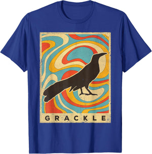 Vintage Grackle Bird Lover Animal Retro Style T-Shirt - T-Shirt | Royal