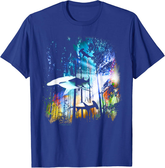 Hammerhead Shark Forest T-Shirt - T-Shirt | Royal