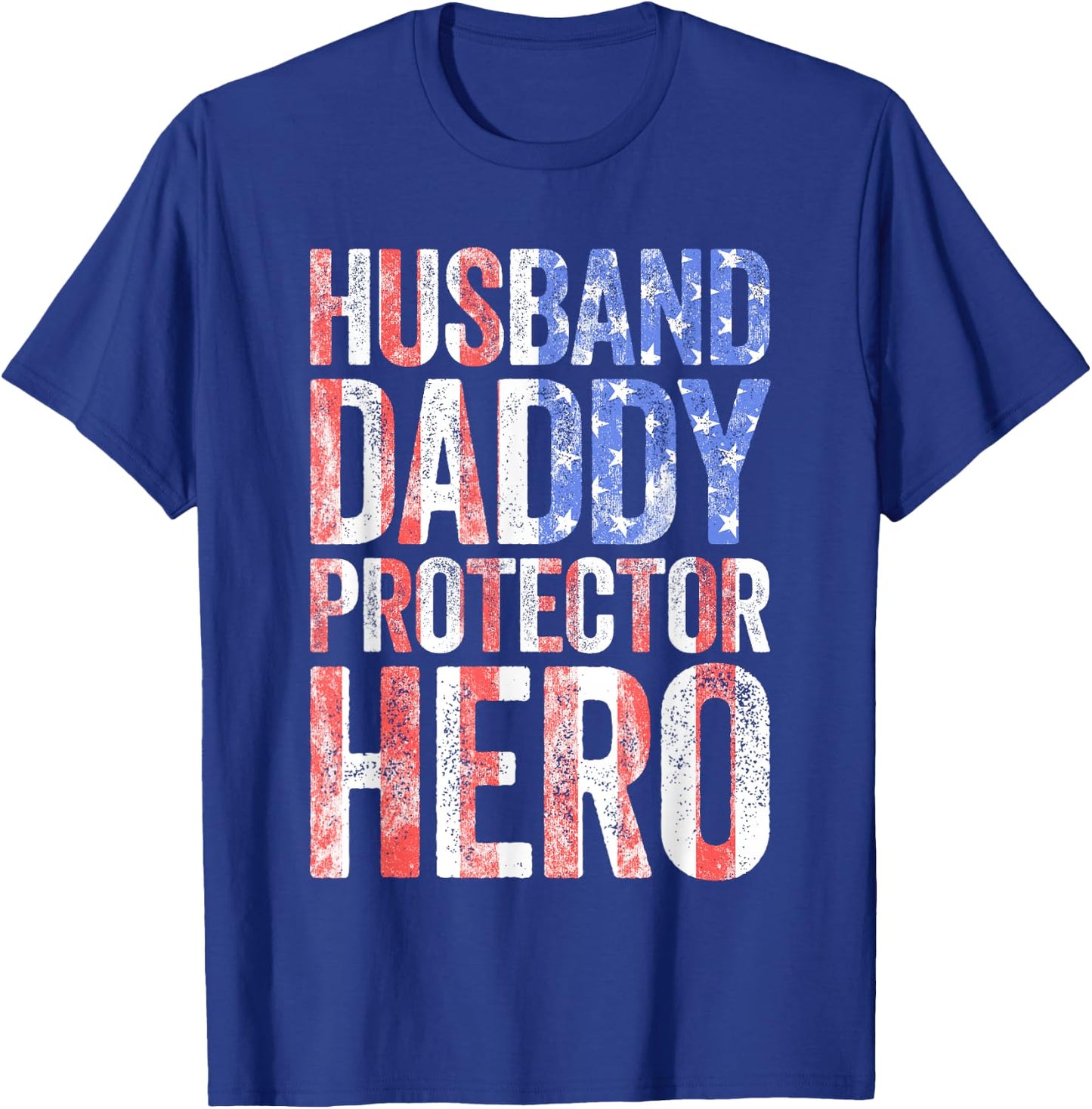 Husband Daddy Protector Hero Shirt Men Dad Fathers Day T-Shirt - T-Shirt | Royal