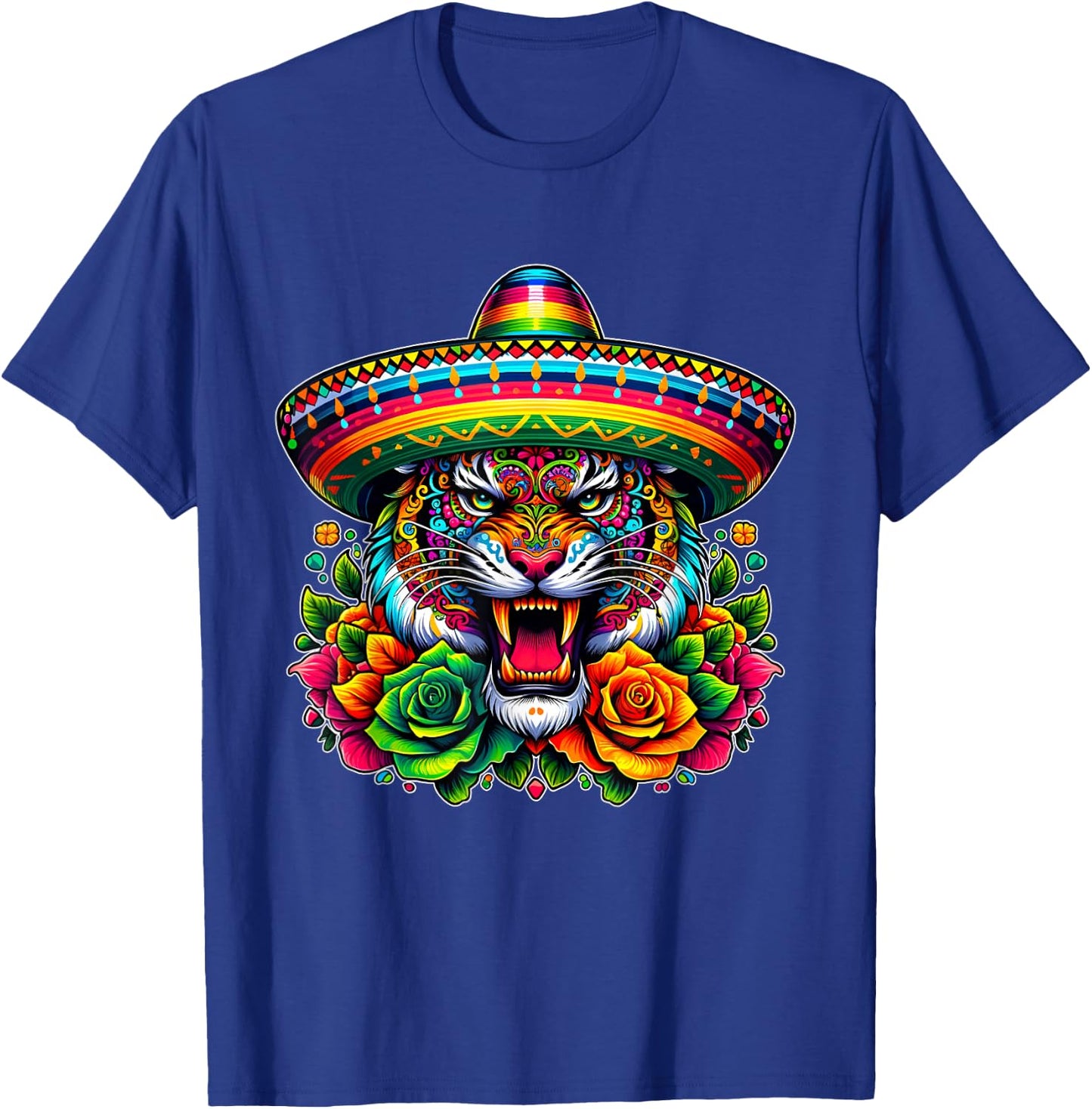 Mexican Cinco De Mayo Let's Fiesta Party Tiger T-Shirt - T-Shirt | Royal